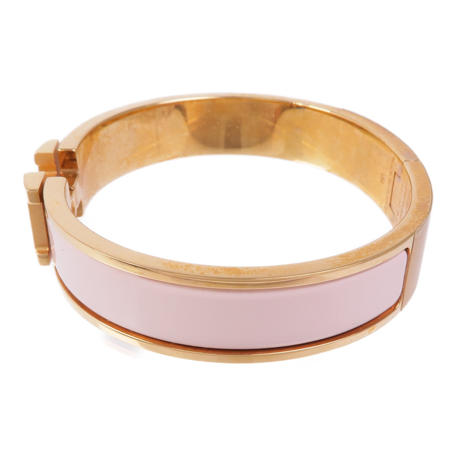 HERMES 金屬/琺瑯Clic H Bracelet金扣手鐲