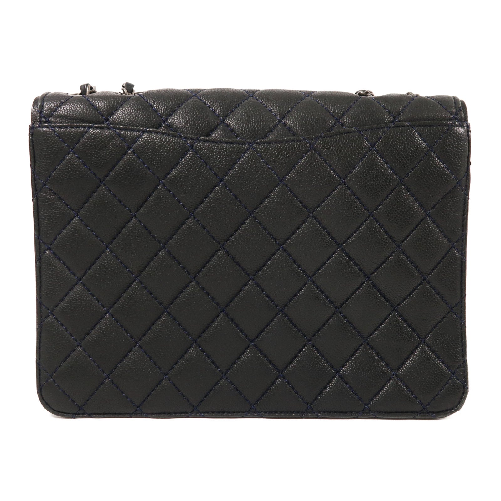 CHANEL 牛皮皮革Chain Shoulder銀扣鏈帶肩背袋