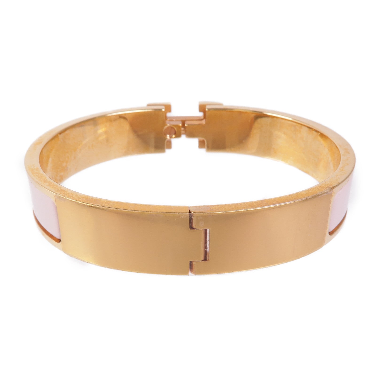 HERMES 金屬/琺瑯Clic H Bracelet金扣手鐲