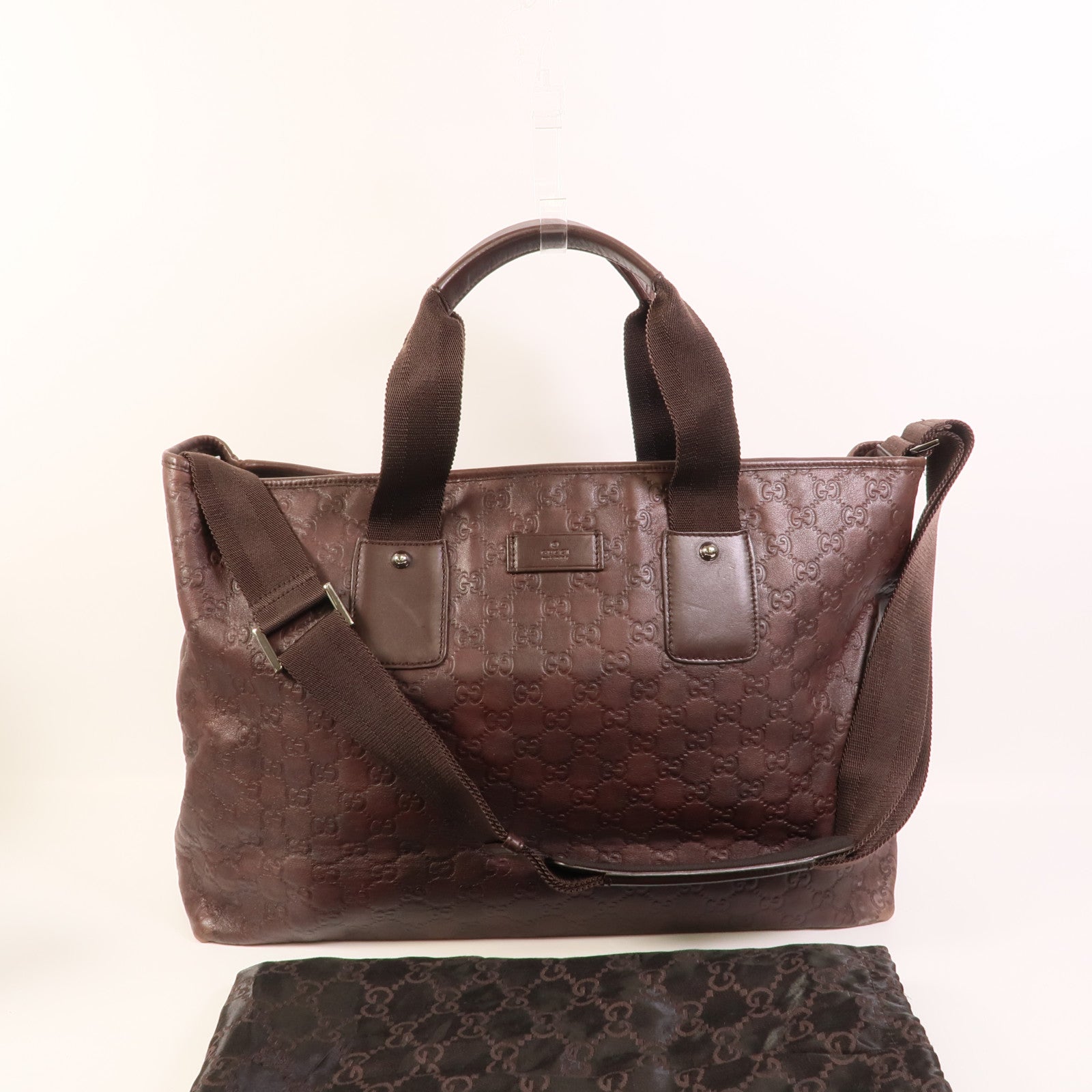 GUCCI 牛皮皮革GG Guccissima Tote手挽肩背兩用袋