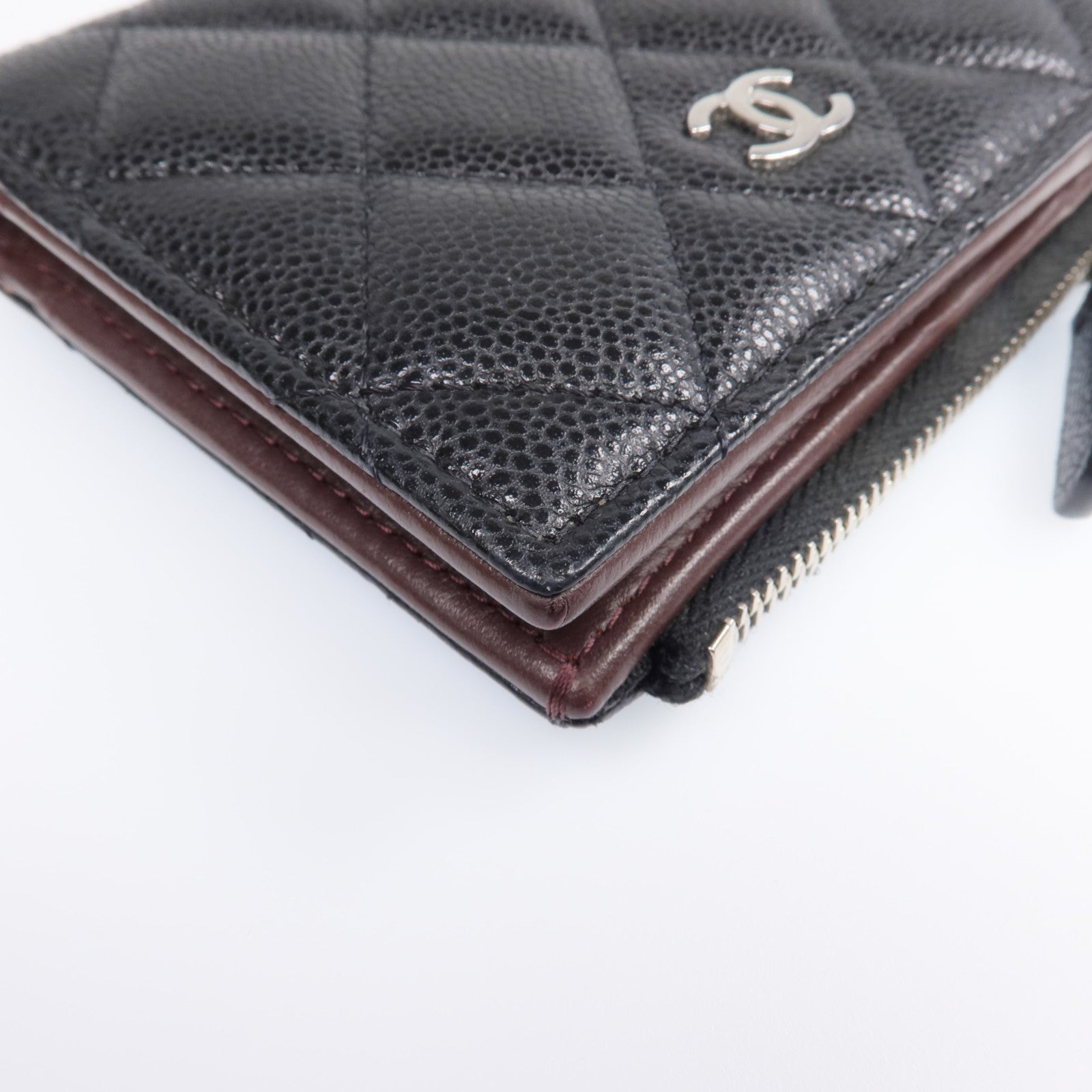 CHANEL 牛皮皮革Wallet銀扣錢包
