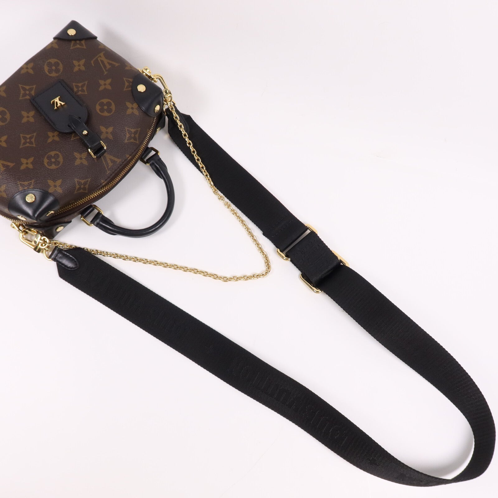 LOUIS VUITTON Monogram Petite Malle Souple金扣手挽肩背兩用袋