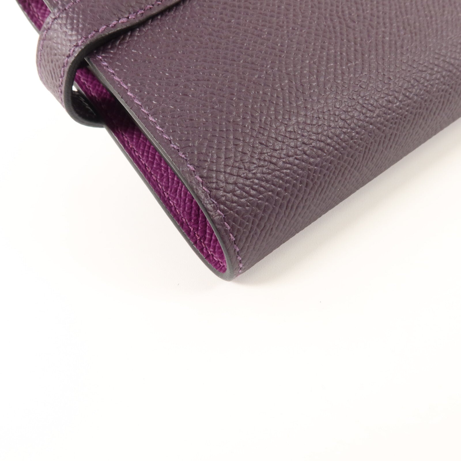 HERMES Epsom皮革Kelly Depliant Medium Wallet錢包Rouge Sellier