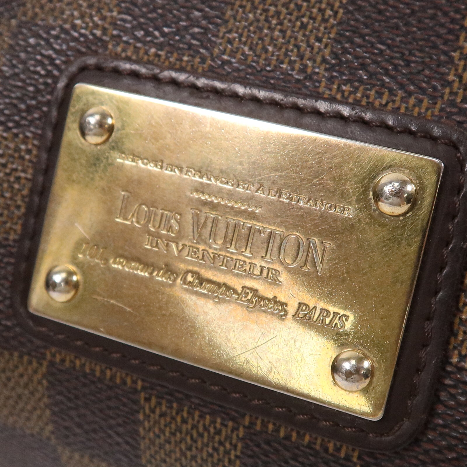 LOUIS VUITTON Damier Eva金扣鏈帶肩背袋