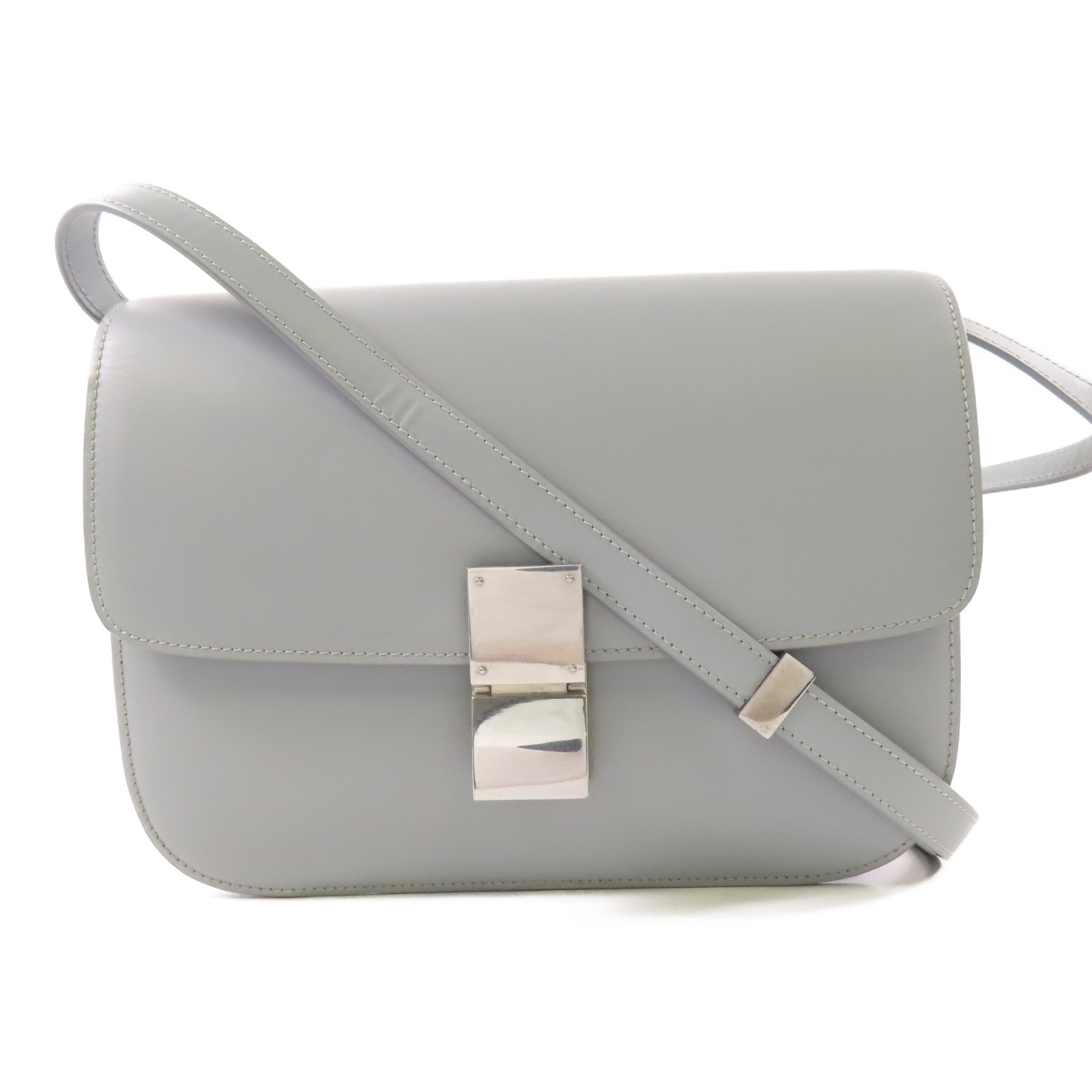 CELINE 【激減優惠】牛皮皮革Classic Box銀扣肩背袋
