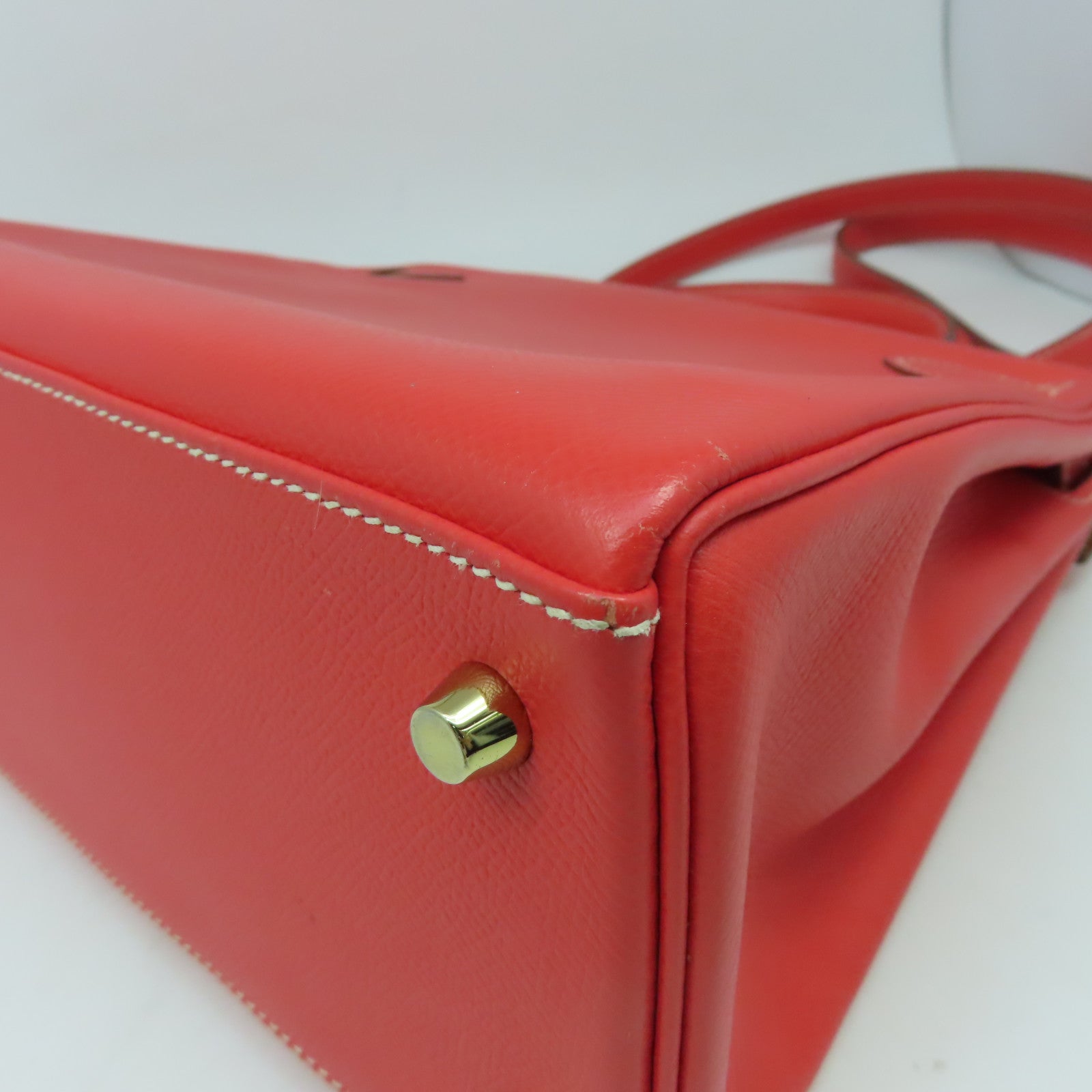 HERMES 【清倉大減價】Epsom皮革Kelly 28金扣手挽肩背兩用袋桃紅色