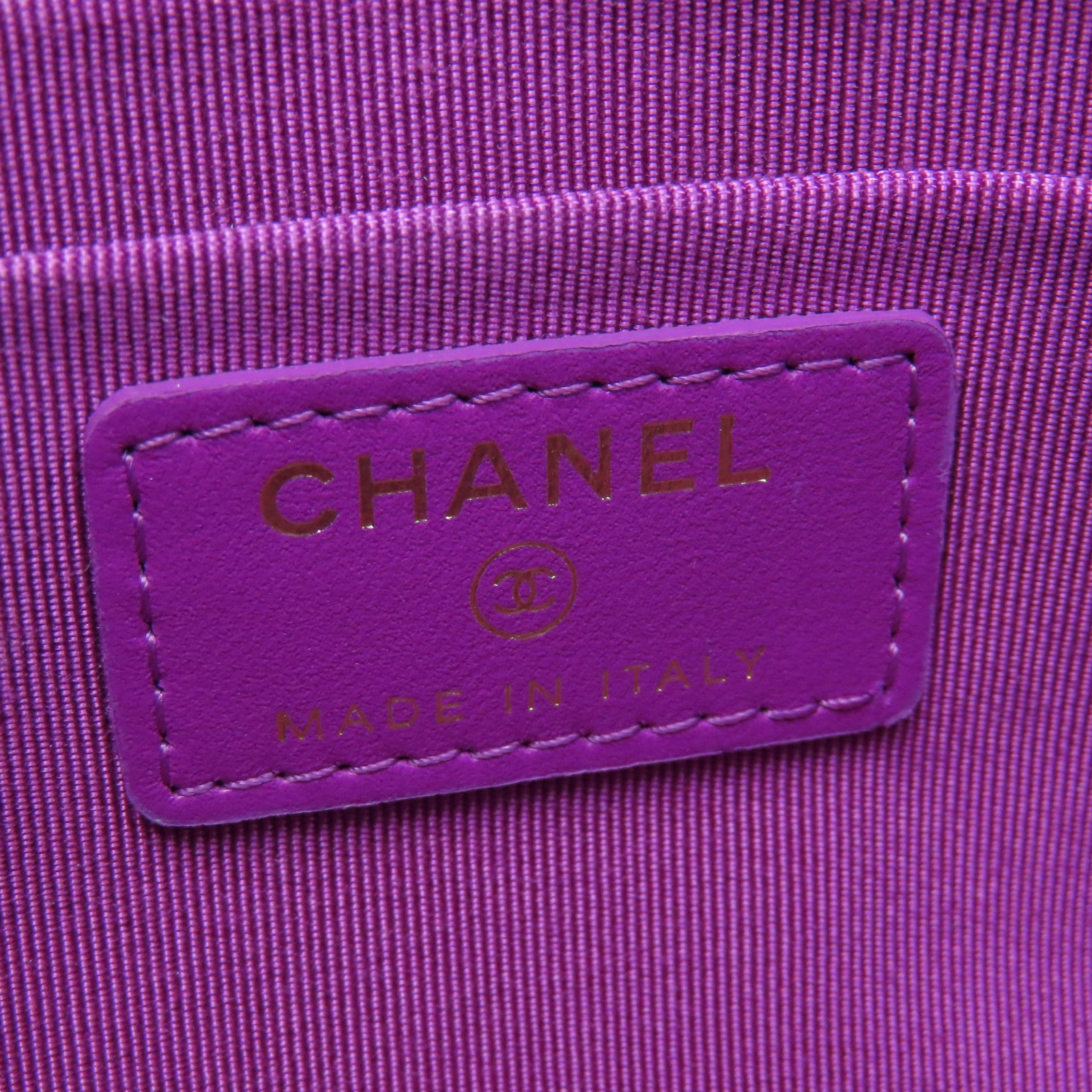 CHANEL diamond leather Pouch gold buckle clutch blue