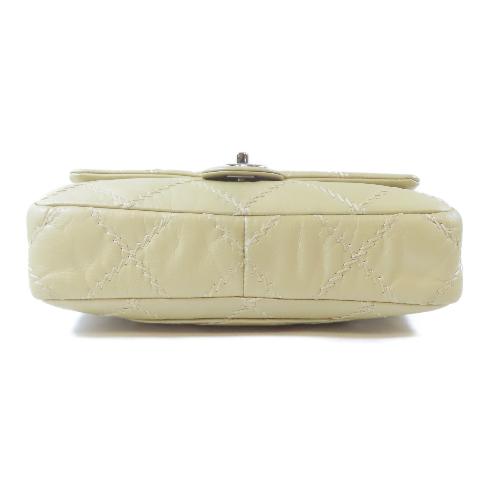 CHANEL 菱格羊皮皮革Chain Shoulder Bag銀扣鏈帶肩背袋金色