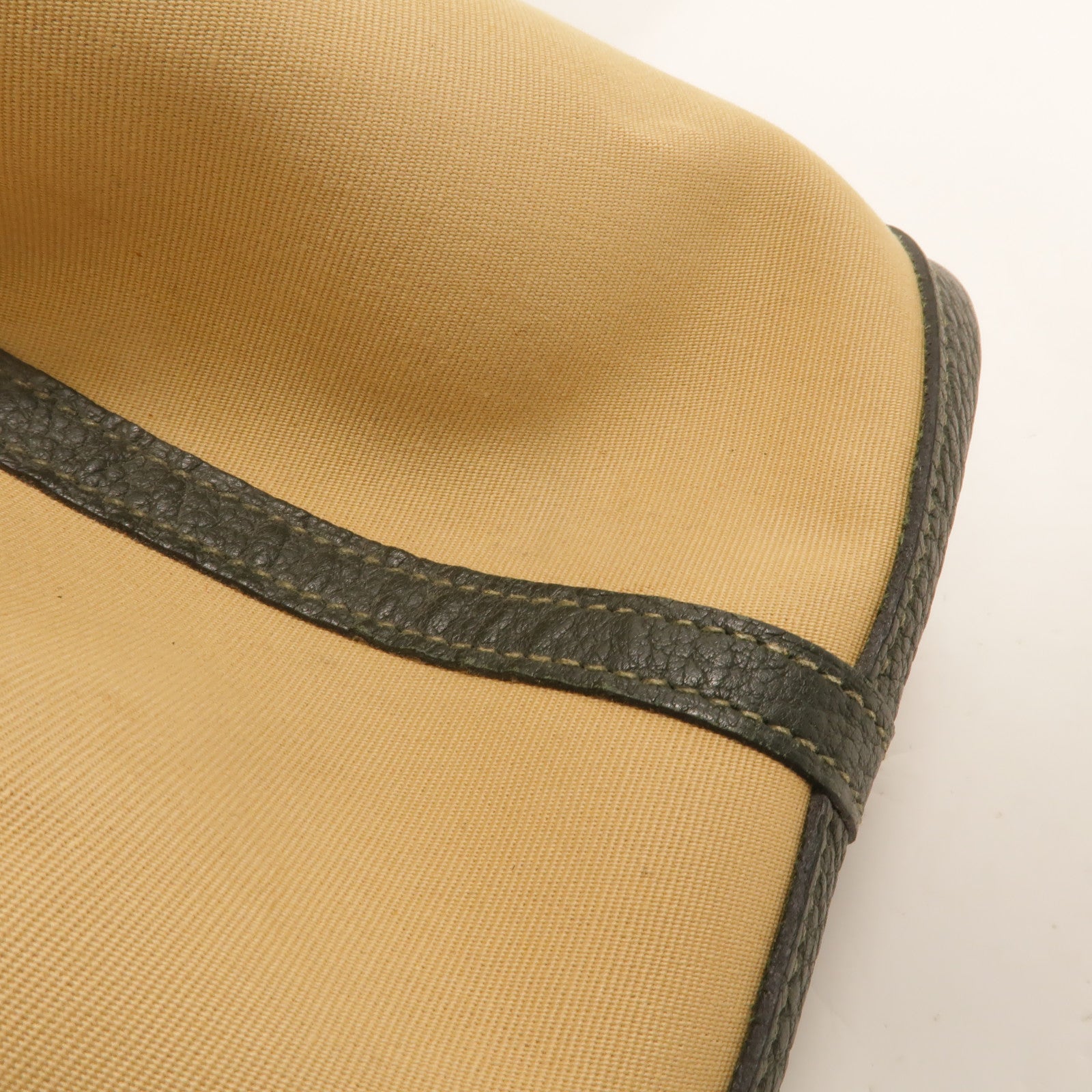 HERMES Toile/Negonda皮革Garden Party PM手挽袋Trench/Vert Fonce