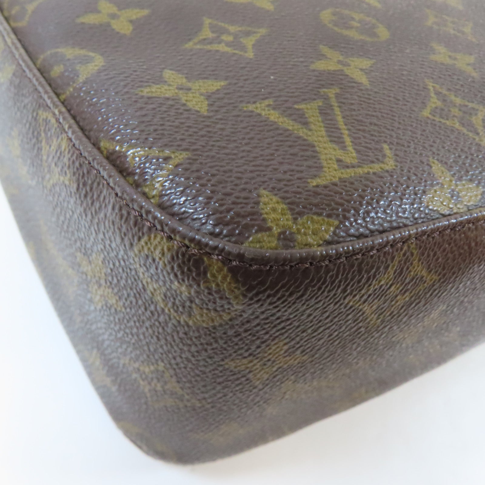 LOUIS VUITTON Monogram Looping MM金扣肩背袋啡色
