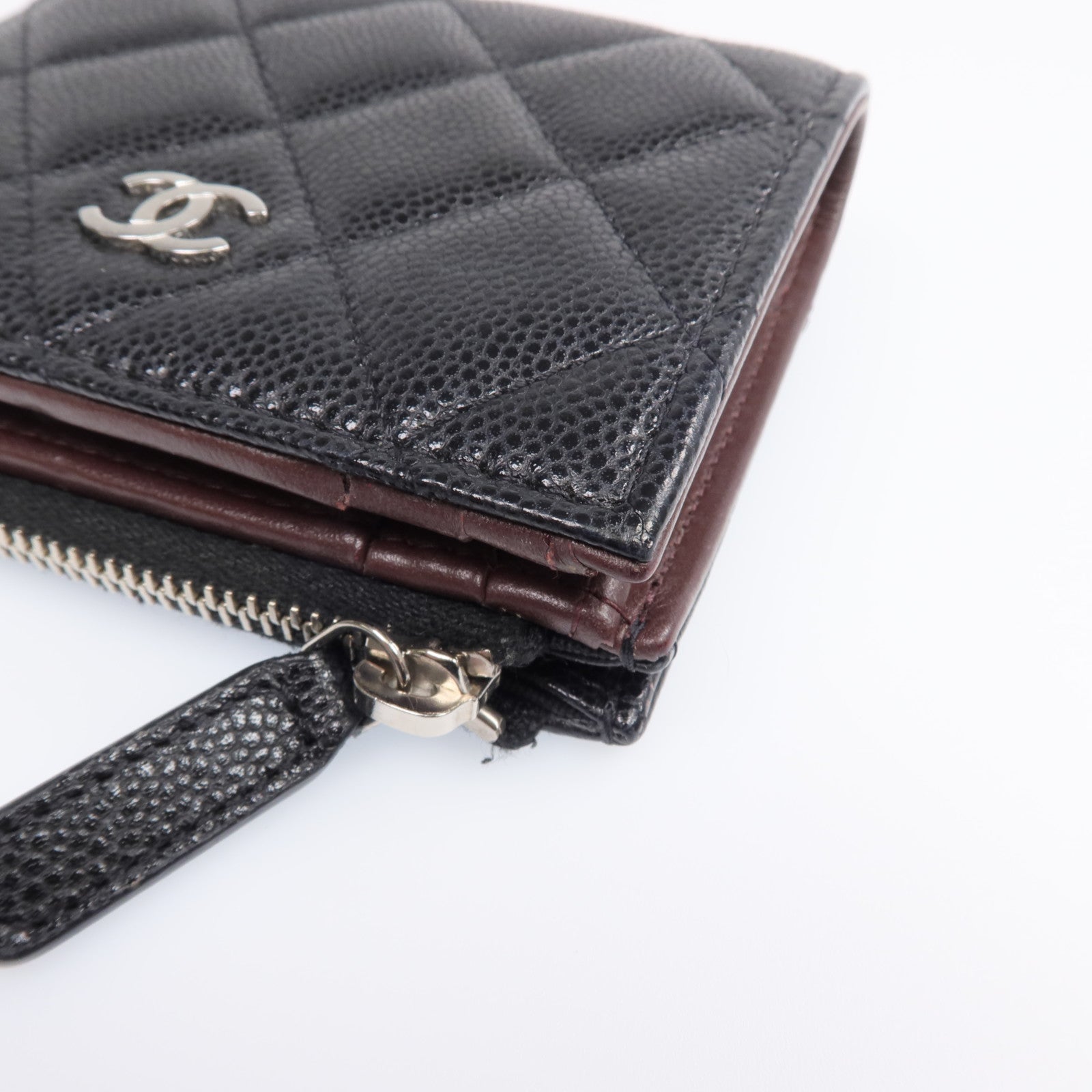 CHANEL 牛皮皮革Wallet銀扣錢包