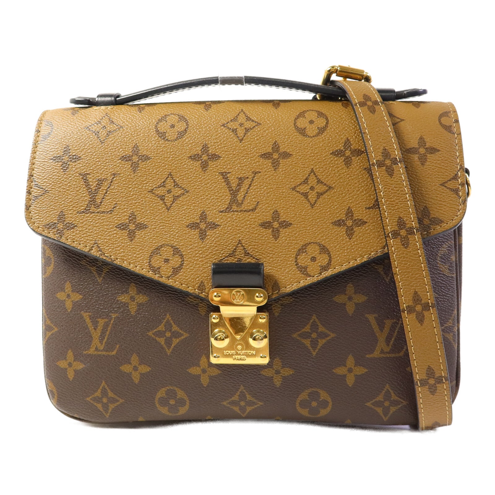 LOUIS VUITTON Monogram Reverse Pochette Metis金扣手挽肩背兩用袋