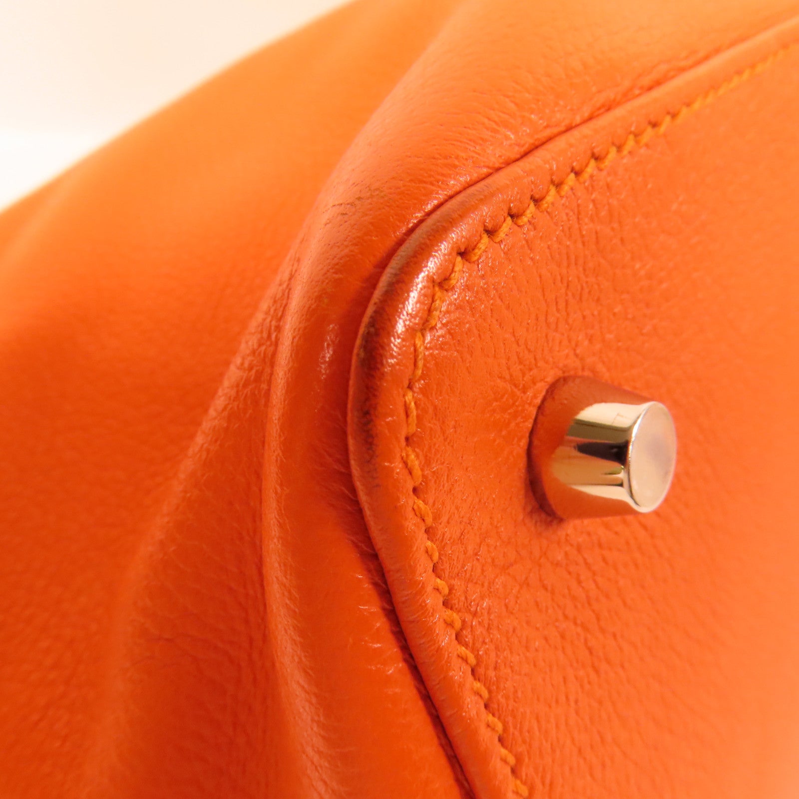 HERMES Clemence皮革Tool Box 20手挽肩背兩用袋Orange