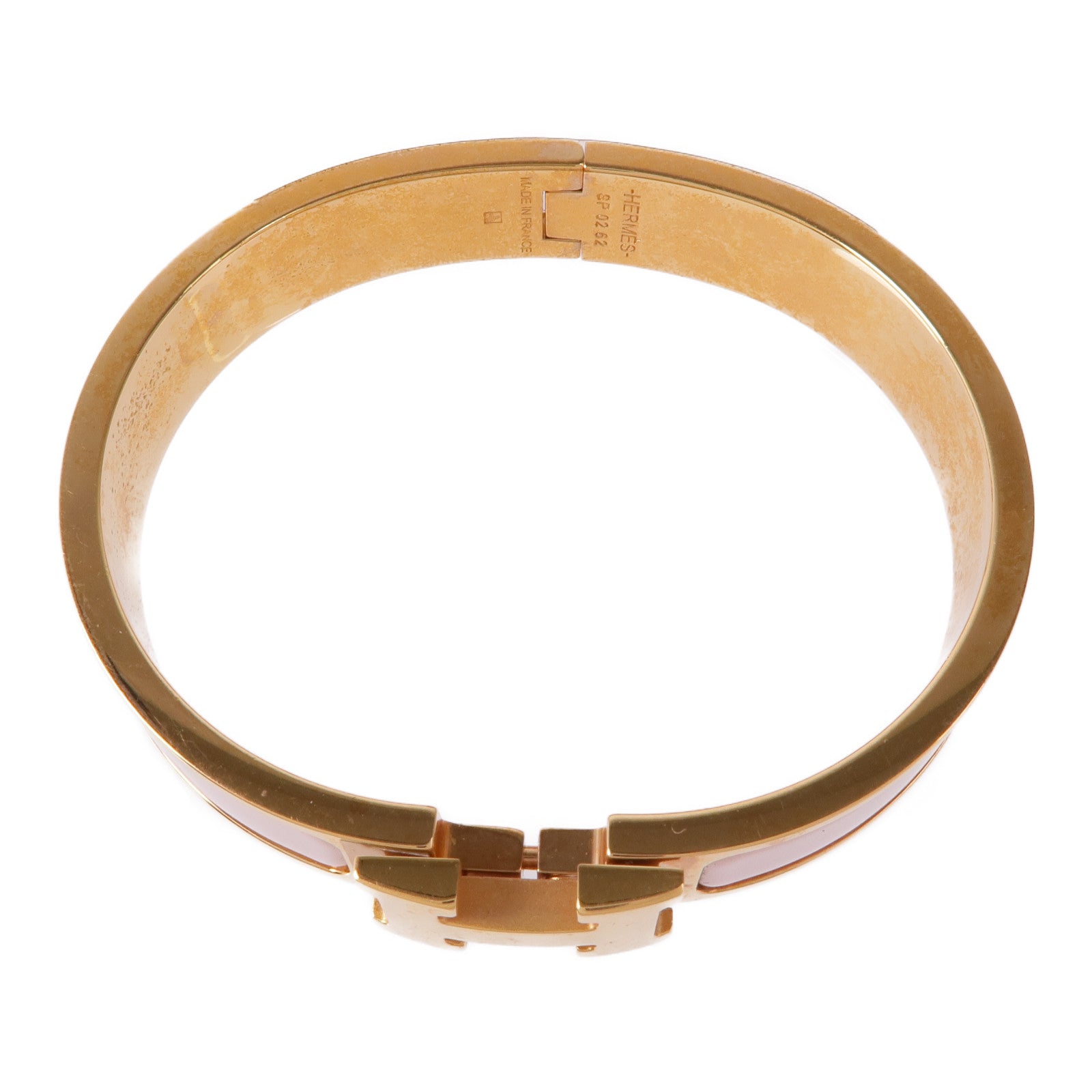 HERMES 金屬/琺瑯Clic H Bracelet金扣手鐲