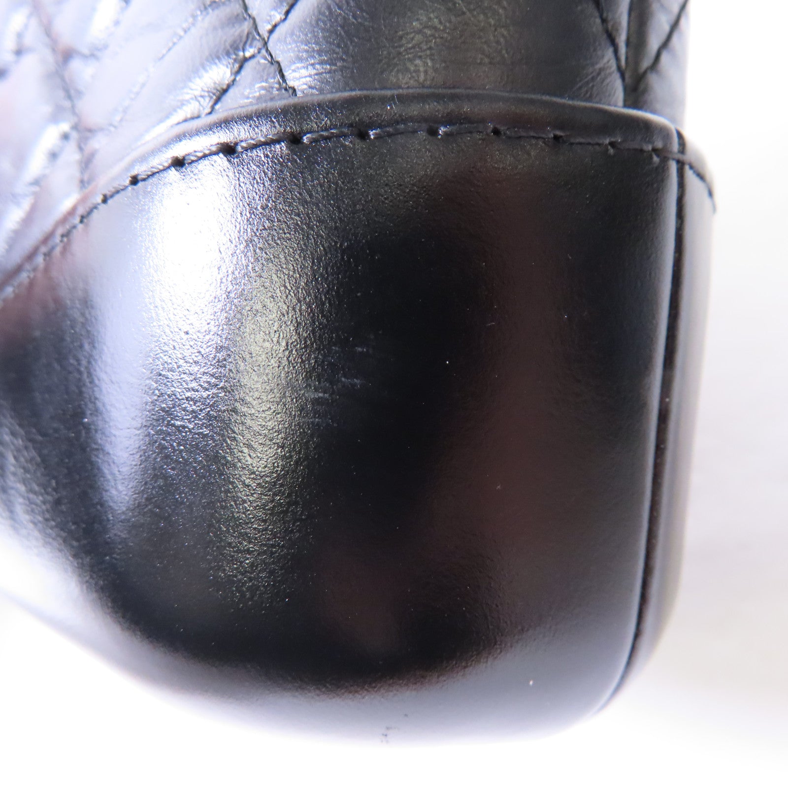 CHANEL 菱格牛皮皮革Gabrielle Clutch金/銀扣鏈帶肩背袋黑色