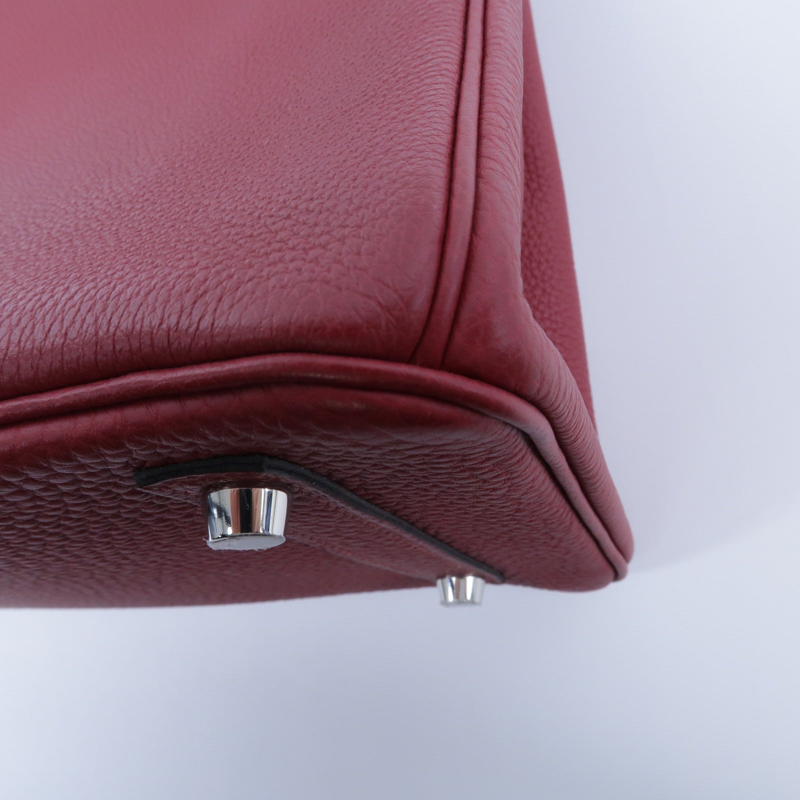 HERMES Clemence皮革Birkin 30手挽袋Rouge Gernat