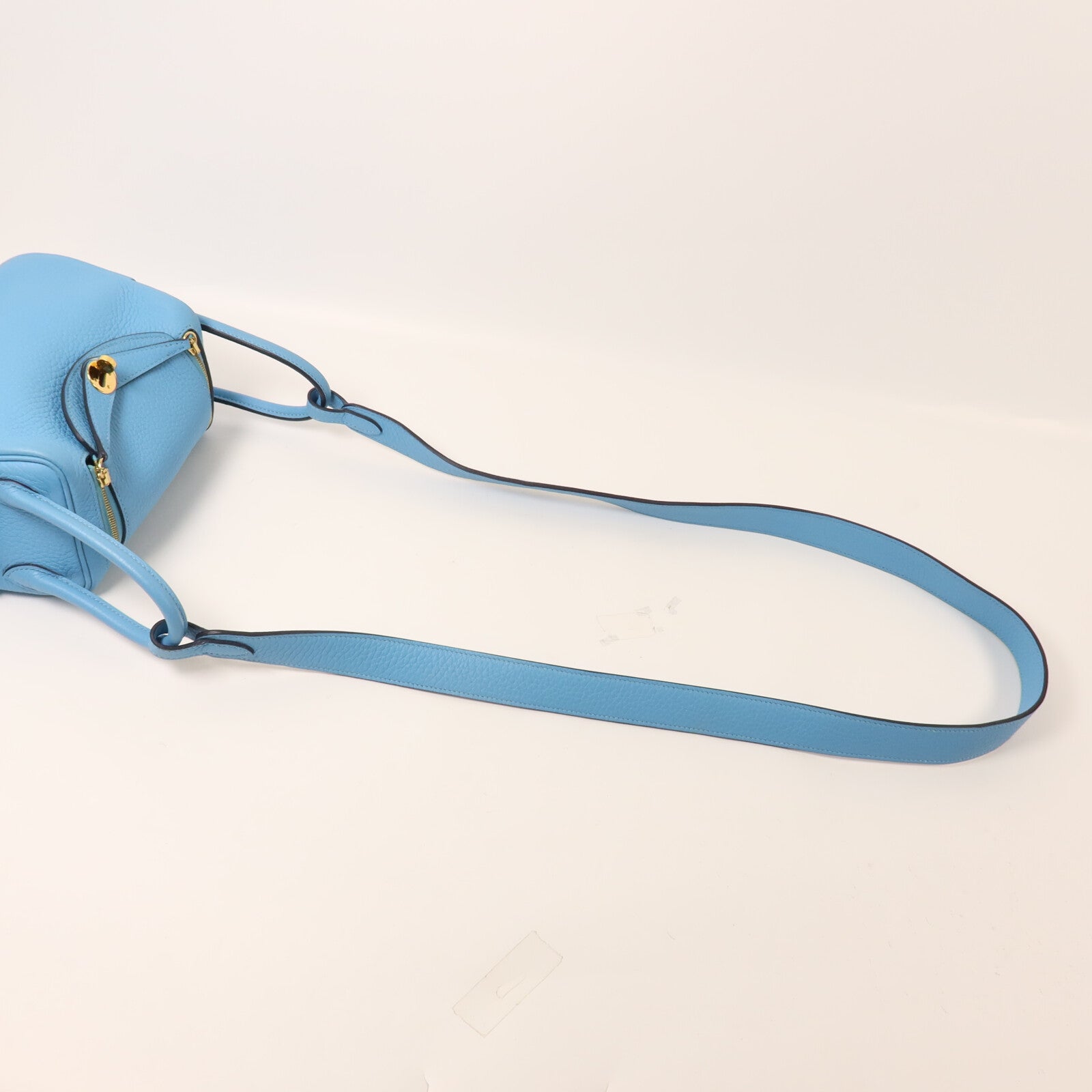HERMES Clemence皮革Mini Lindy手挽肩背兩用袋Bleu Du Nord