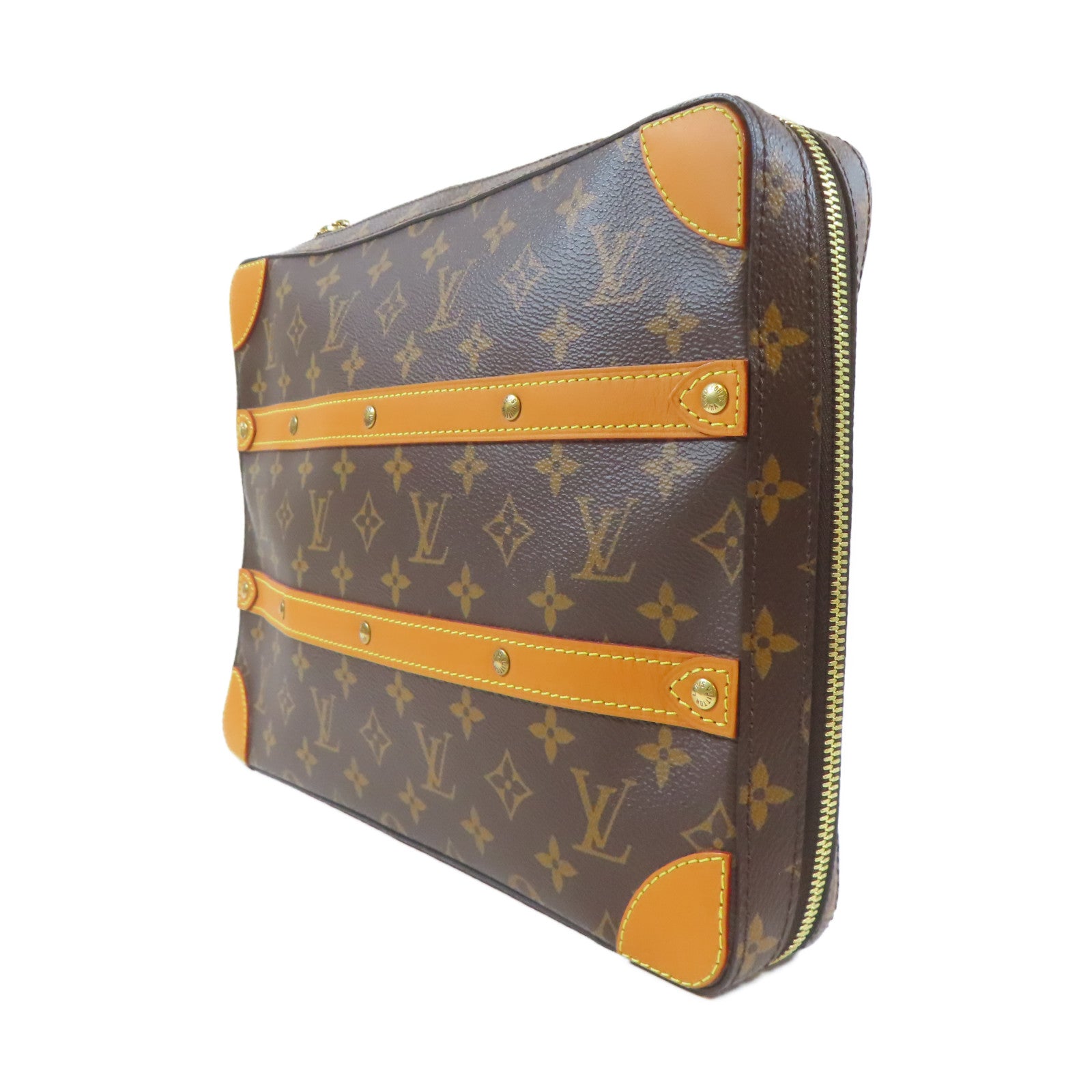 LOUIS VUITTON 【激減優惠】Monogram Soft Trunk Messenger Bag金扣肩背袋啡色