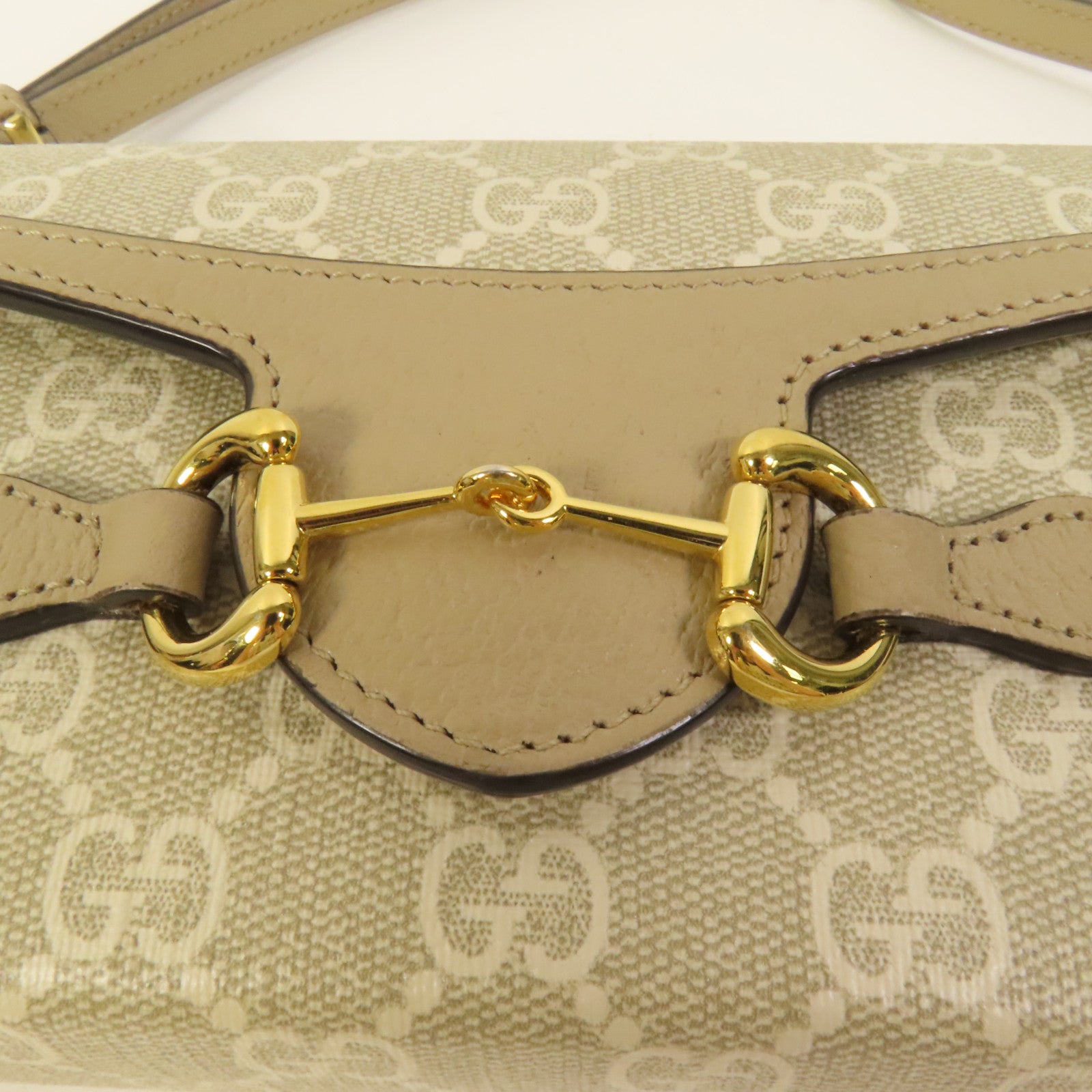 GUCCI 塗層帆布Horsebit 1955 Mini金扣肩背袋