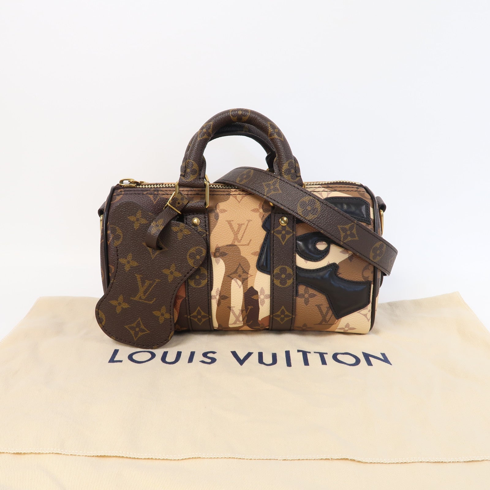 LOUIS VUITTON Monogram Keepall Bandouliere 25金扣手挽肩背兩