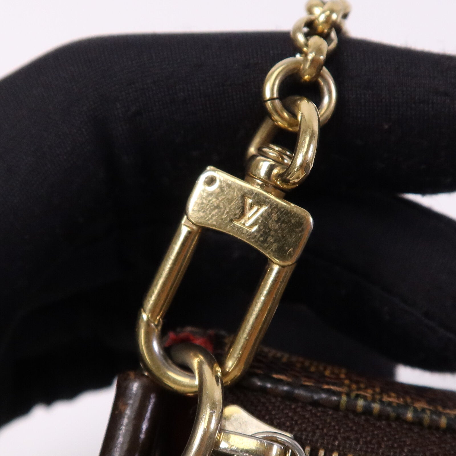 LOUIS VUITTON Damier Eva金扣鏈帶肩背袋