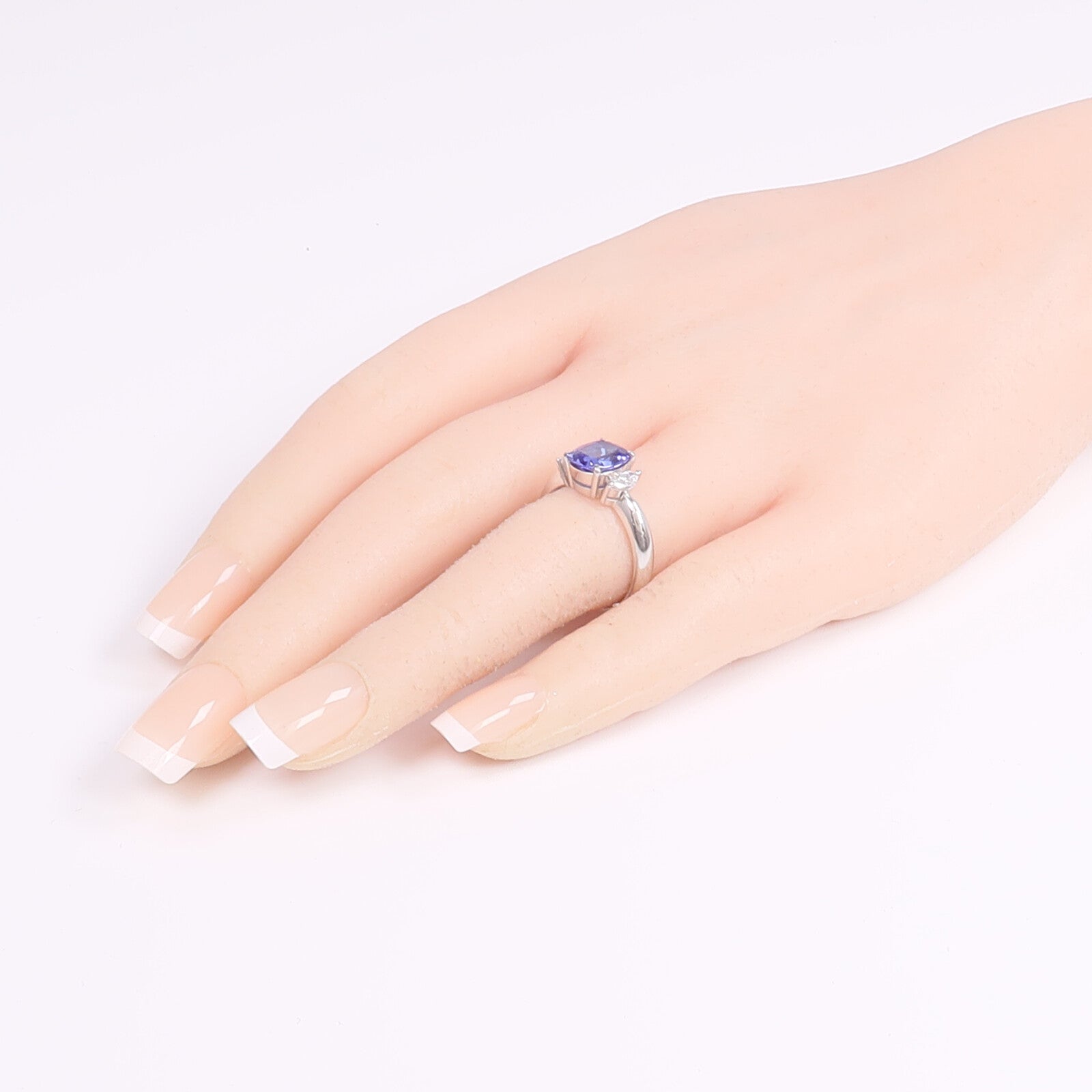 JEWELRY PT900鉑金Tanzanite Diamond Ring坦桑石/鑽石戒指US#7.25