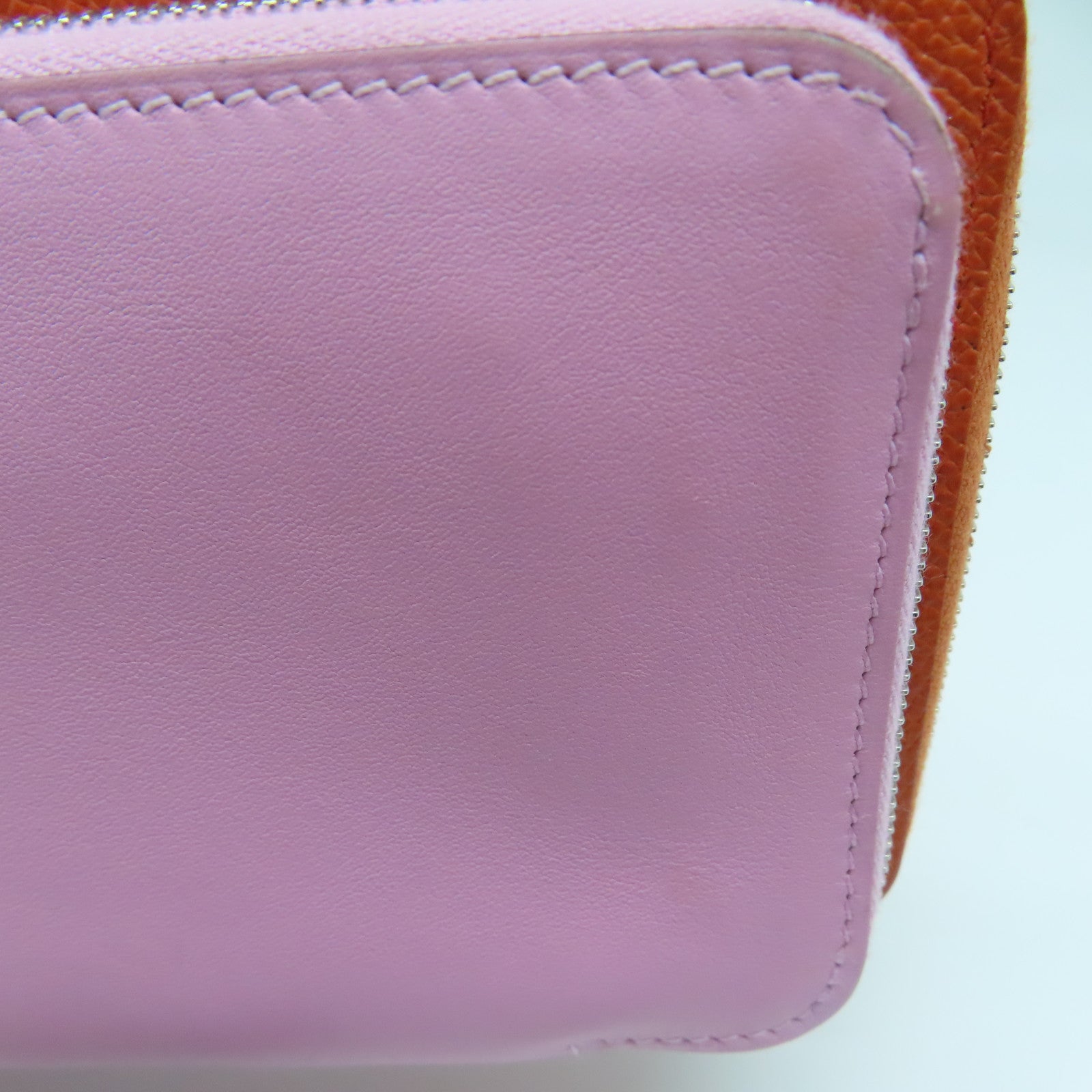 HERMES Espom/Swift皮革Silki Wallet To Go银长钱包/肩背袋橙色/粉红色