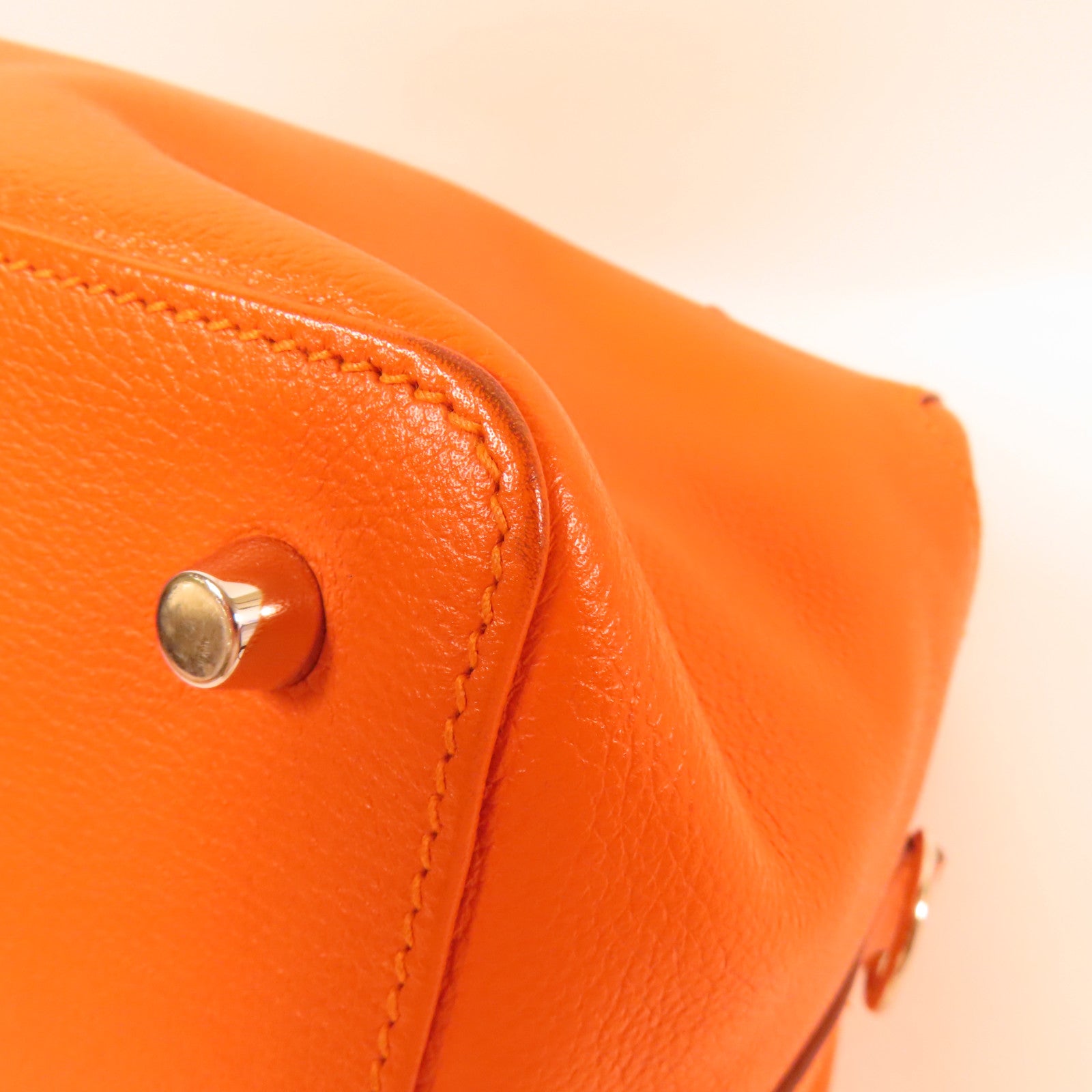 HERMES Clemence皮革Tool Box 20手挽肩背兩用袋Orange