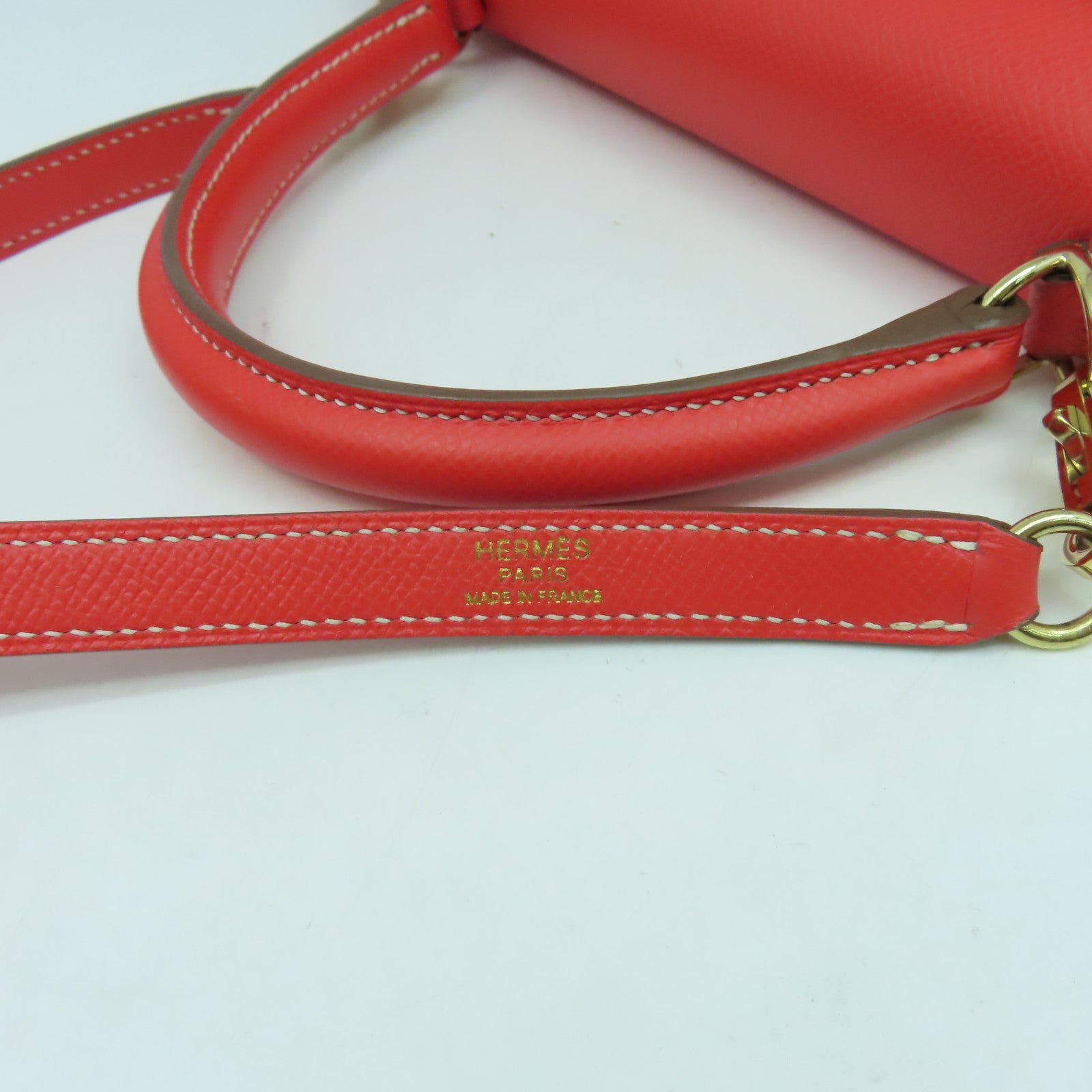 HERMES 【清倉大減價】Epsom皮革Kelly 28金扣手挽肩背兩用袋桃紅色