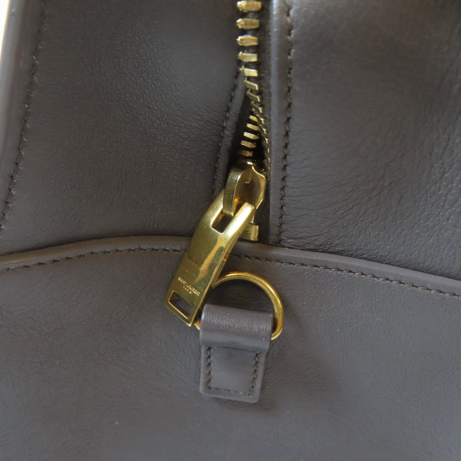 SAINT LAURENT 牛皮皮革2 Way Shoulder Bag金扣手挽肩背兩用袋灰色