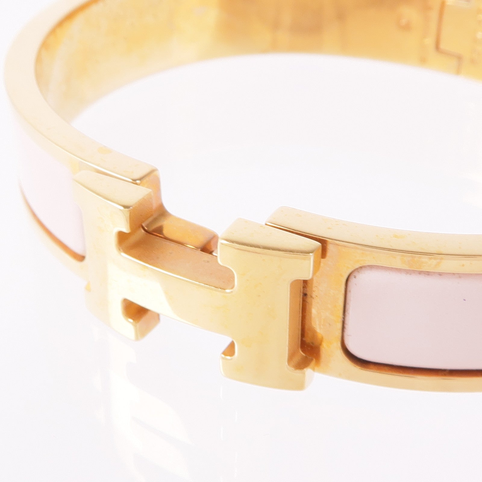 HERMES 金屬/琺瑯Clic H Bracelet金扣手鐲