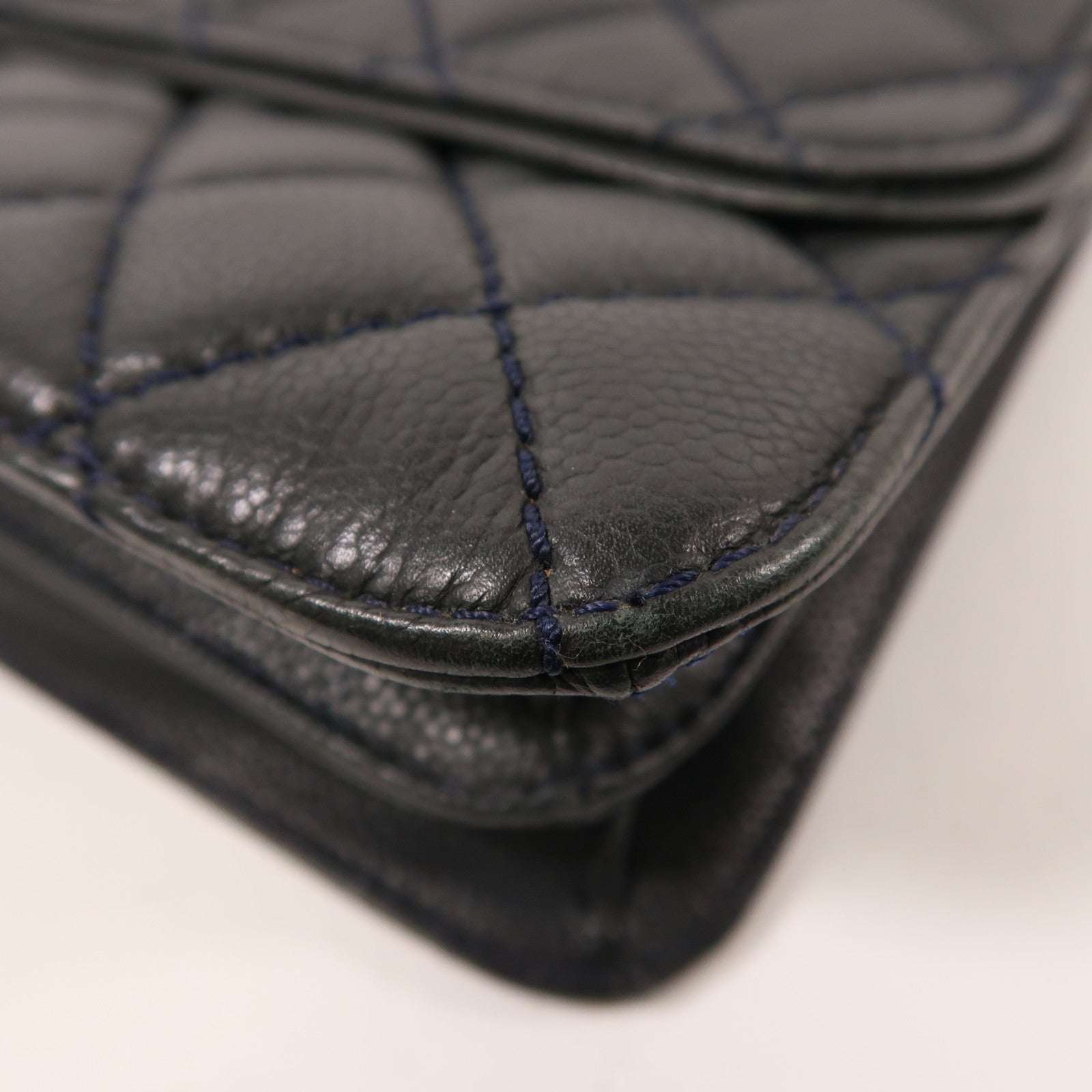 CHANEL 牛皮皮革Chain Shoulder銀扣鏈帶肩背袋