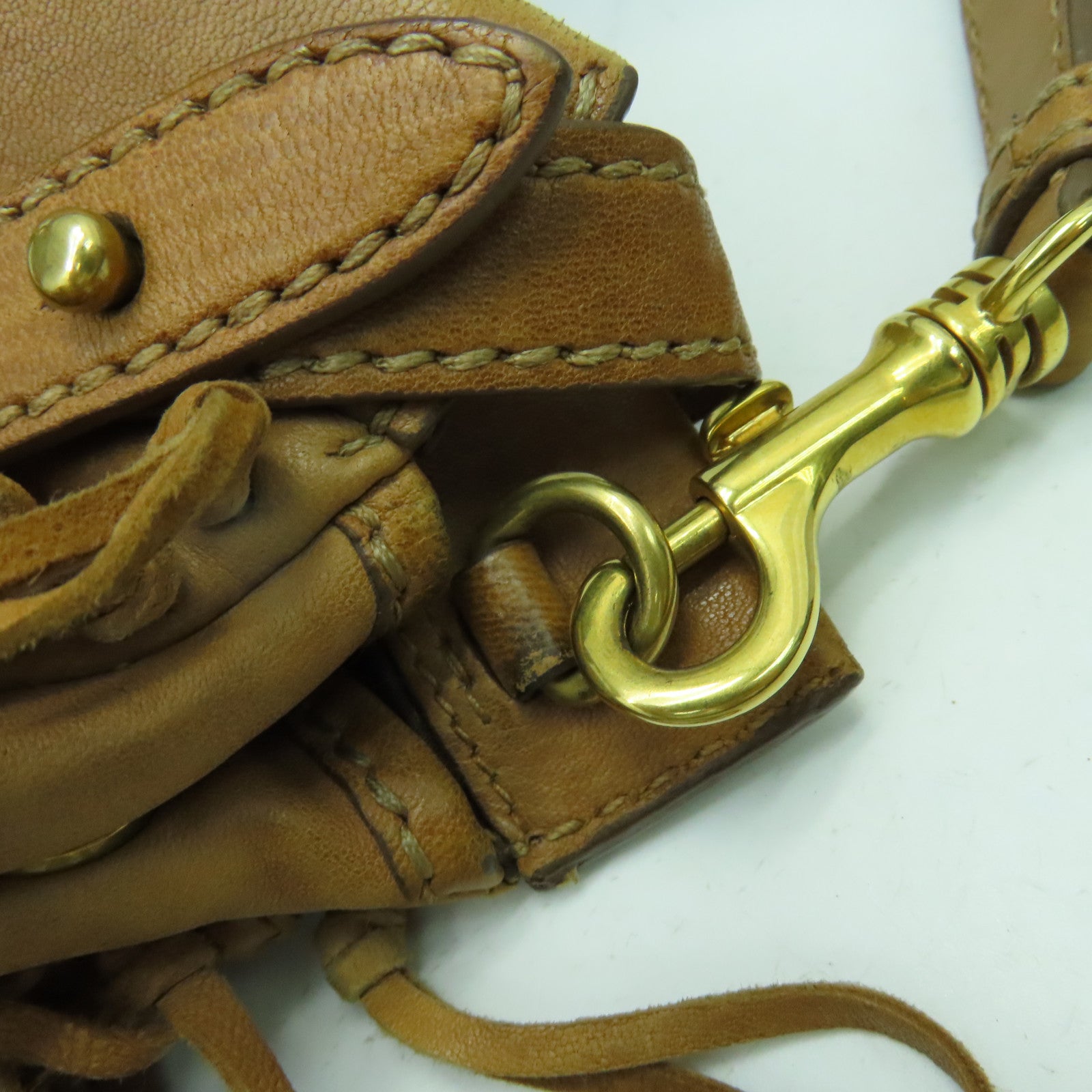 Miu Miu 牛皮皮革2 Way Shoulder金扣手挽肩背兩用袋啡色