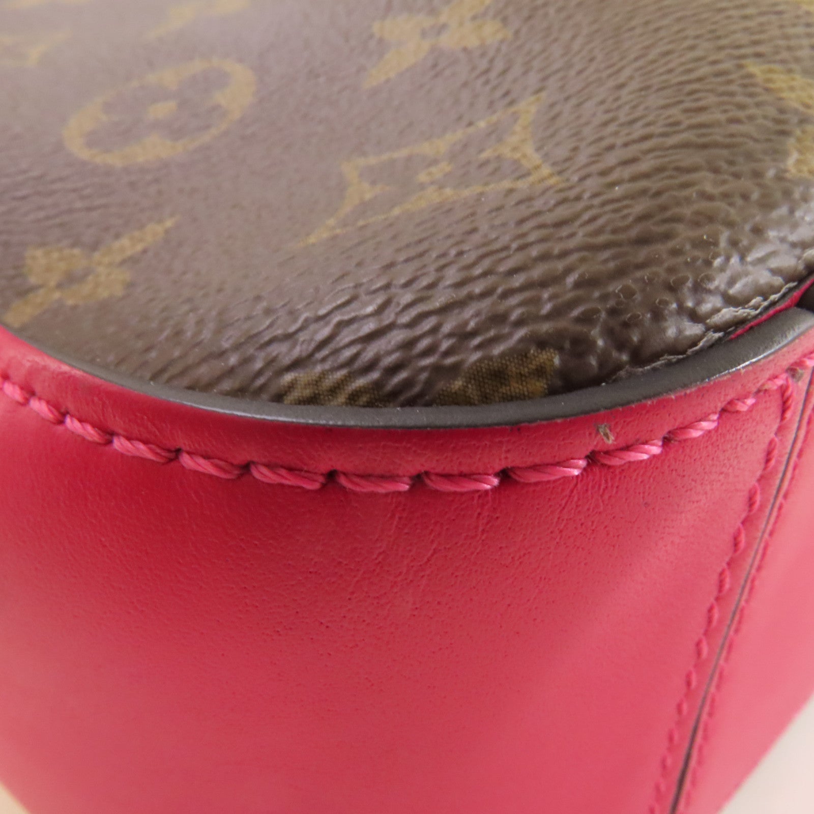 LOUIS VUITTON 【激減優惠】Monogram Saintonge Shoulder Bag金扣肩背袋啡色/酒紅色