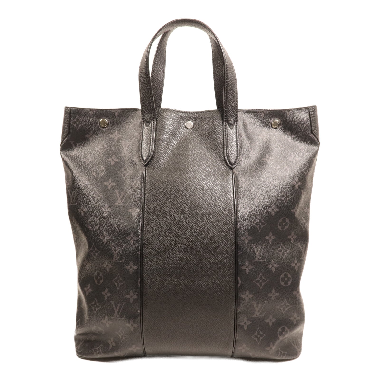 LOUIS VUITTON Monogram Eclipse Taigalama City Tote銀扣手挽肩背兩用袋