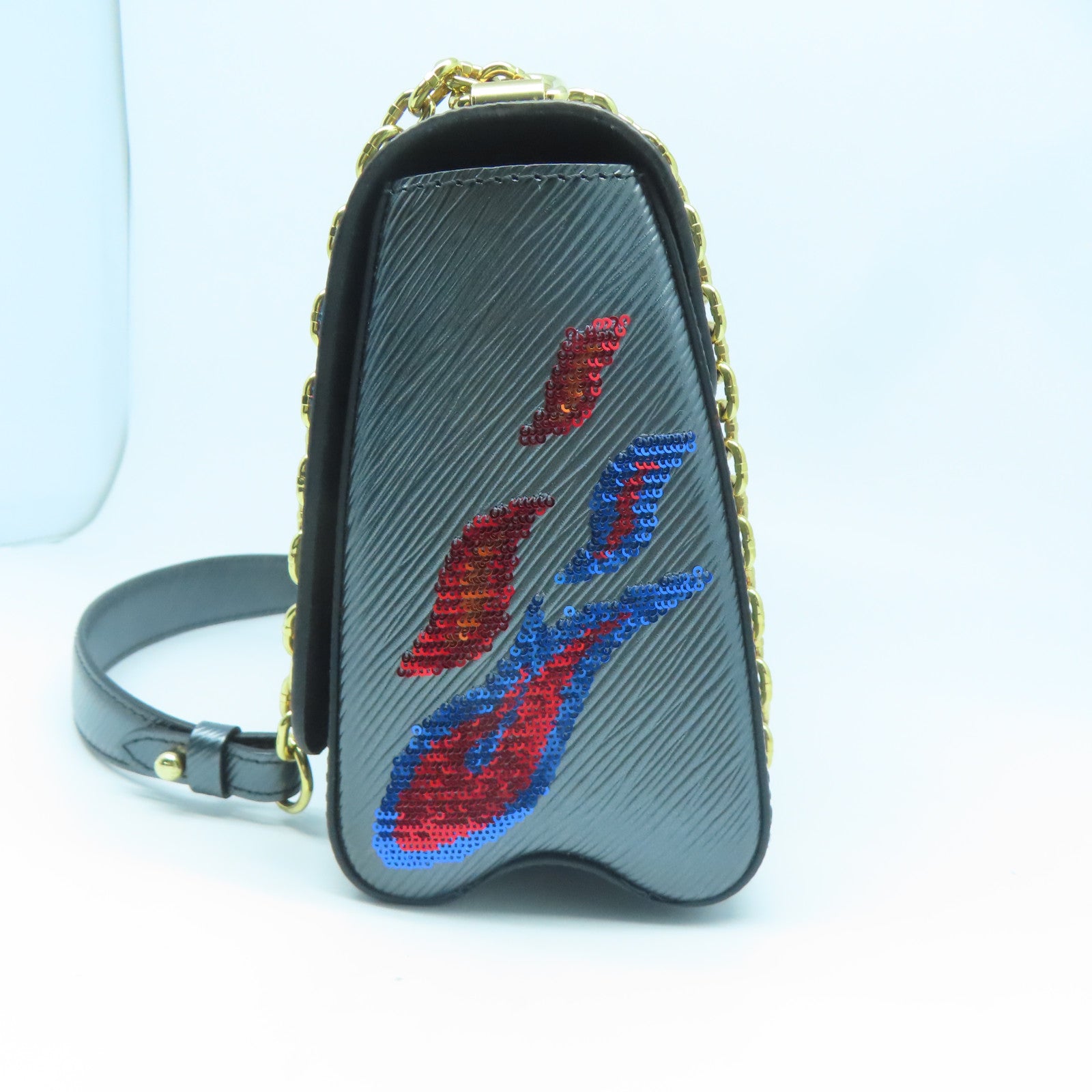 LOUIS VUITTON **【激減優惠】Epi Twist MM金扣鏈帶肩背袋灰色