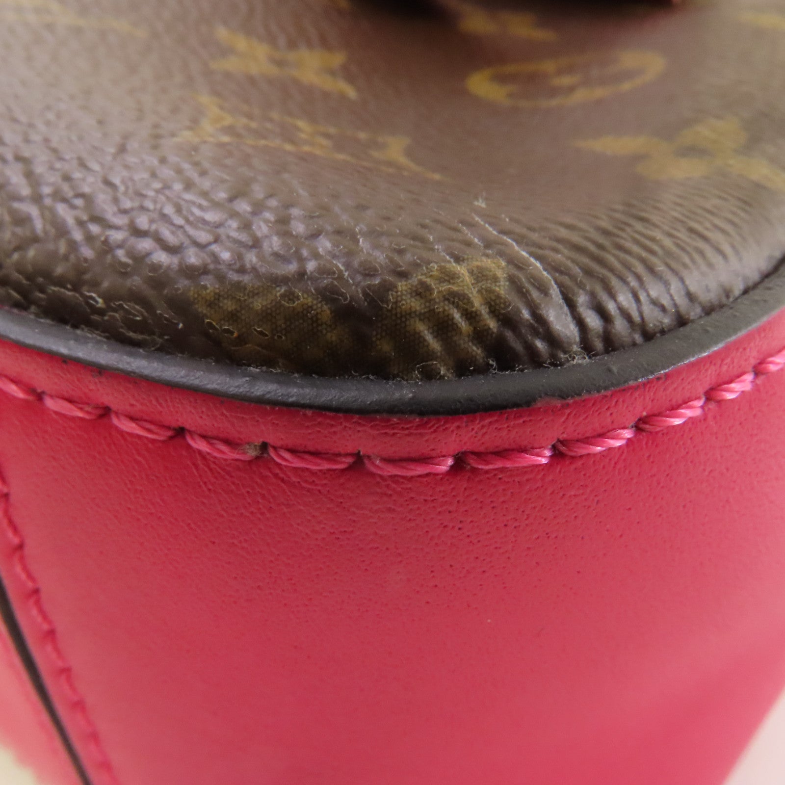 LOUIS VUITTON 【激減優惠】Monogram Saintonge Shoulder Bag金扣肩背袋啡色/酒紅色