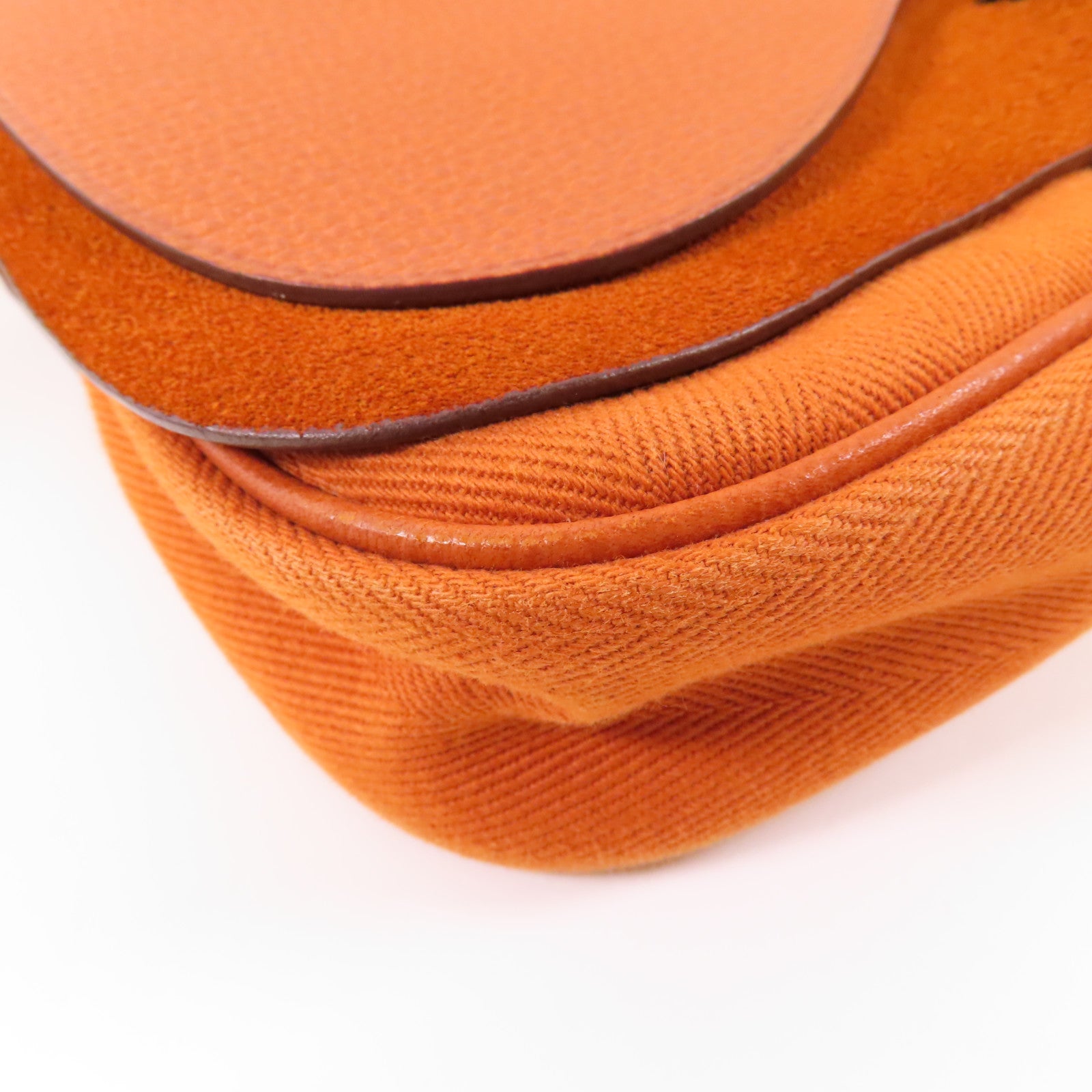 HERMES 【激減優惠】帆布/牛皮皮革Sac Colorado銀扣肩背袋