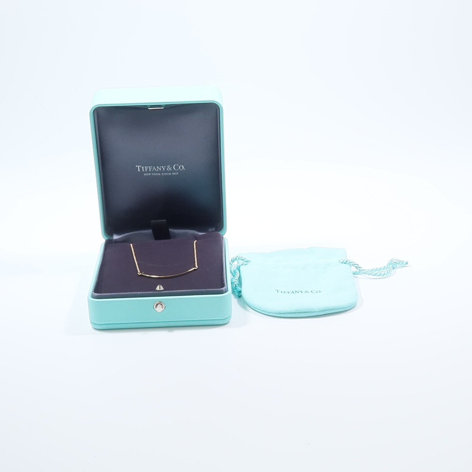 TIFFANY＆CO 18K玫瑰金Smile Necklace項鍊