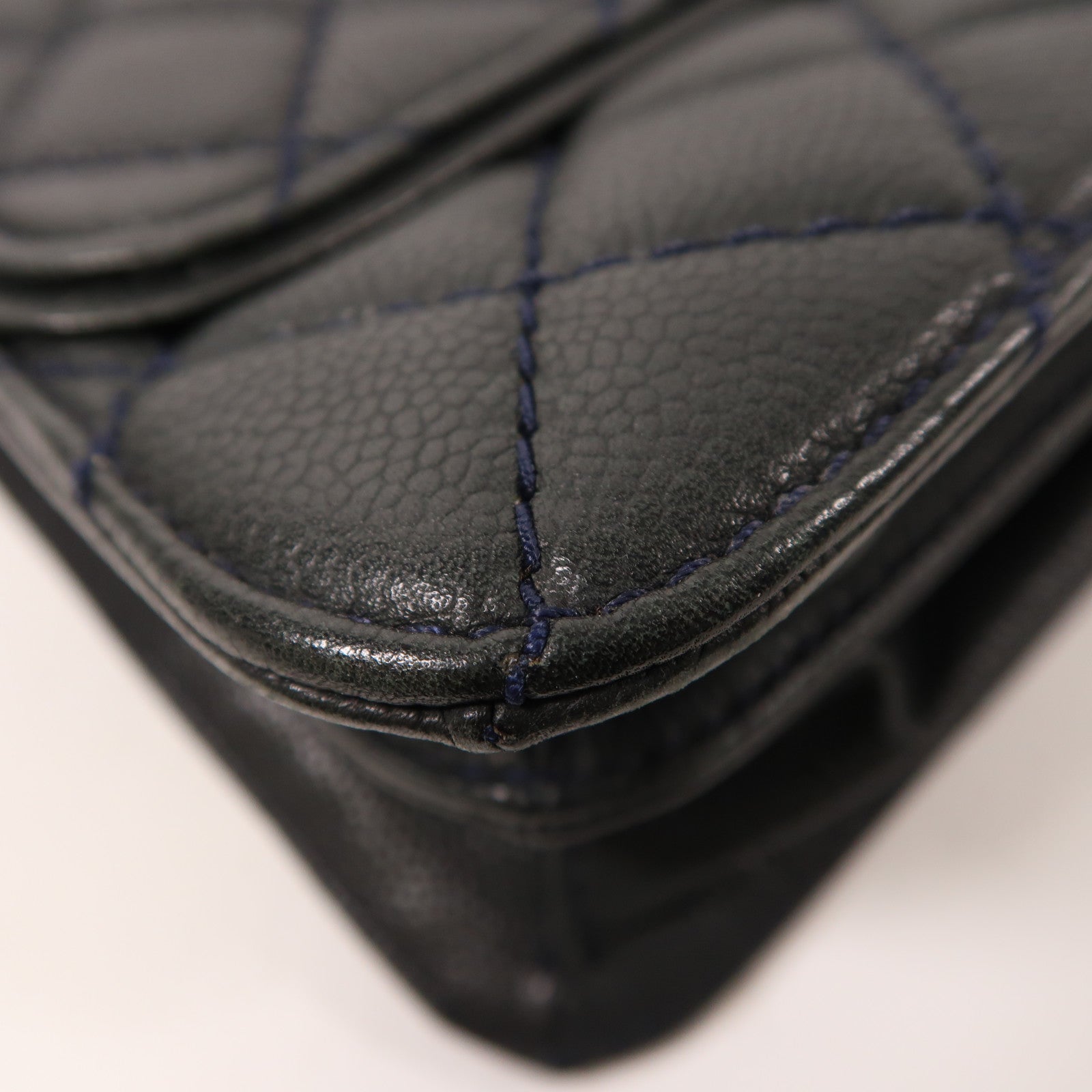 CHANEL 牛皮皮革Chain Shoulder銀扣鏈帶肩背袋