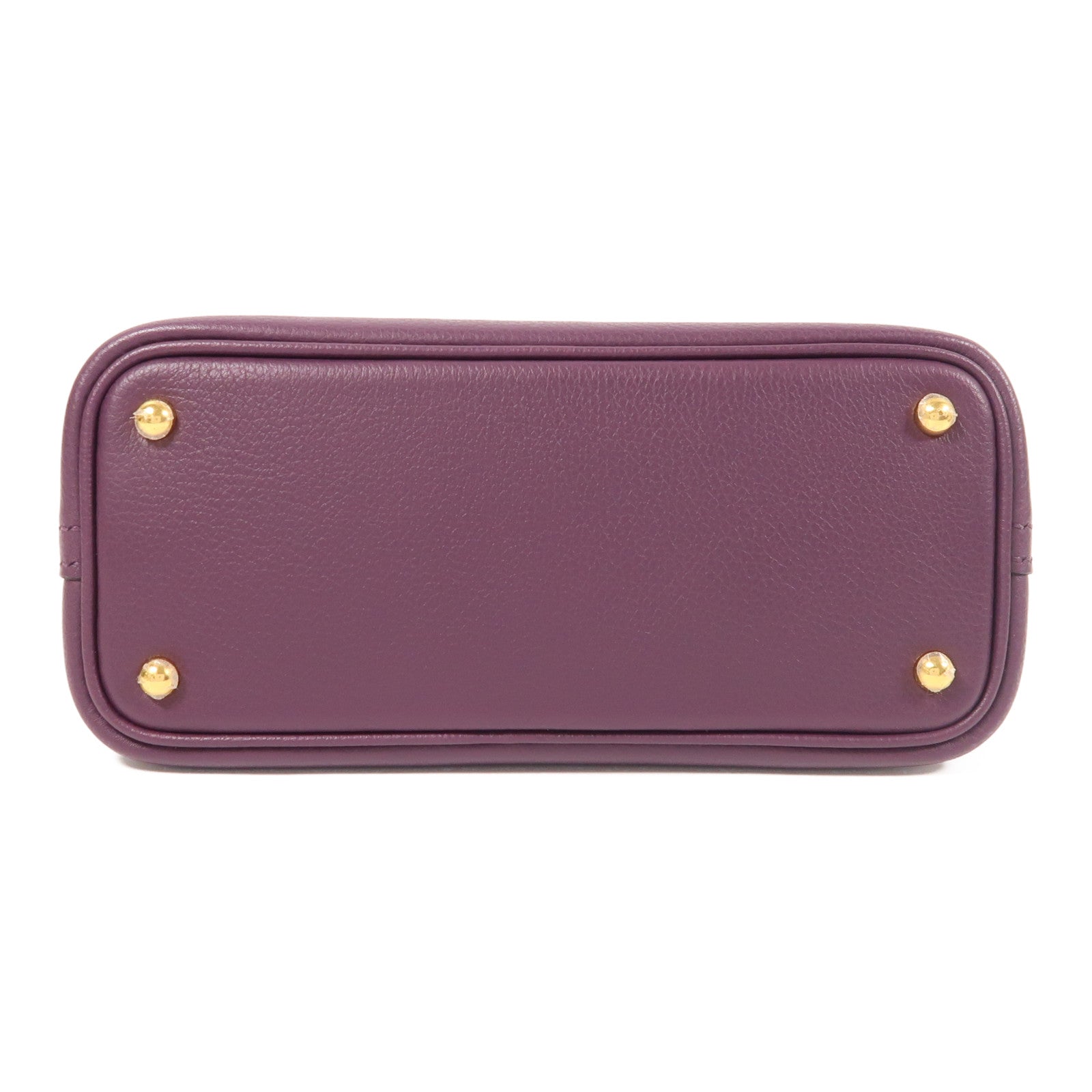 HERMES GHW Mini Bolide 2 Way Shoulder Bag Evercolor Leather Cassis/Rouge Grenat