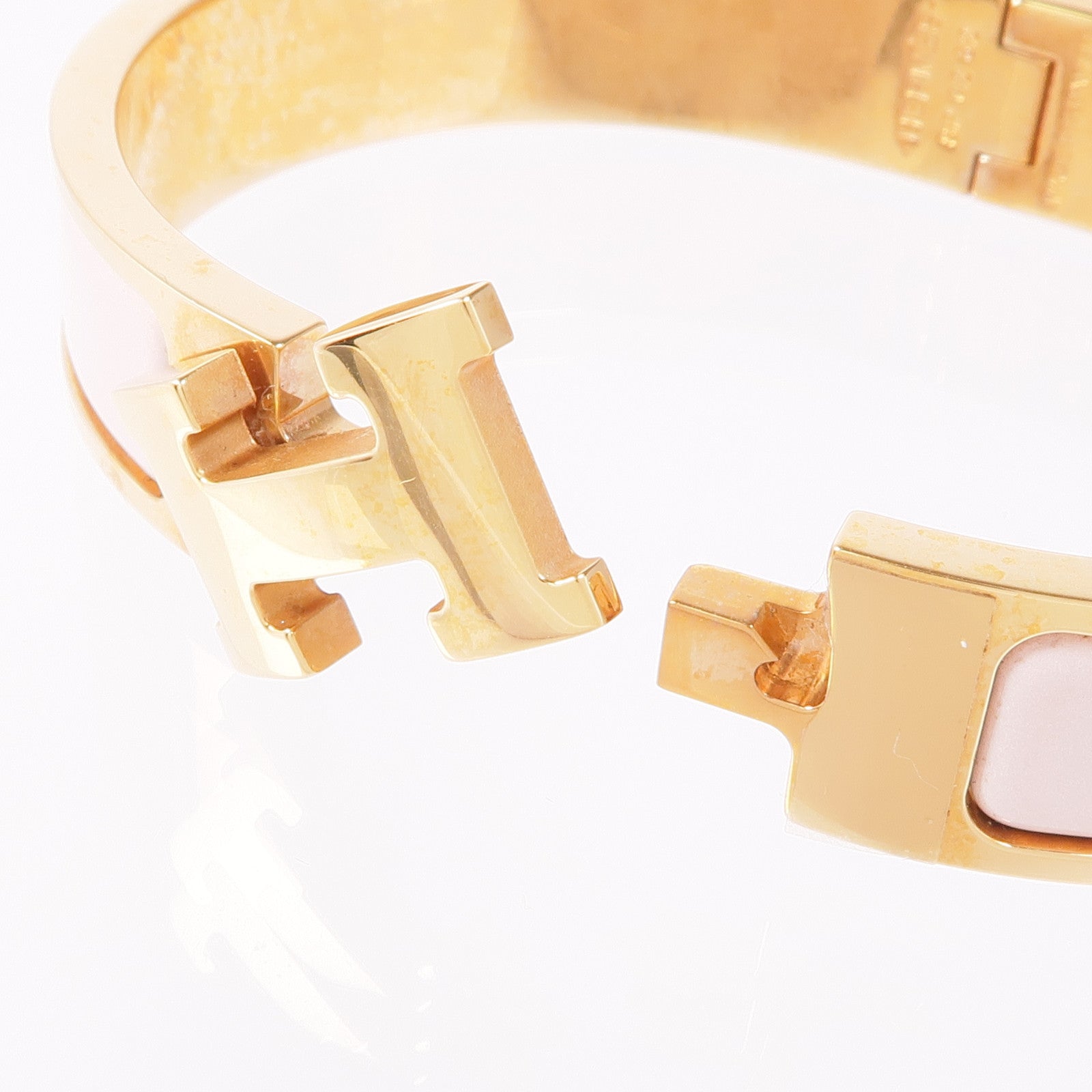 HERMES 金屬/琺瑯Clic H Bracelet金扣手鐲