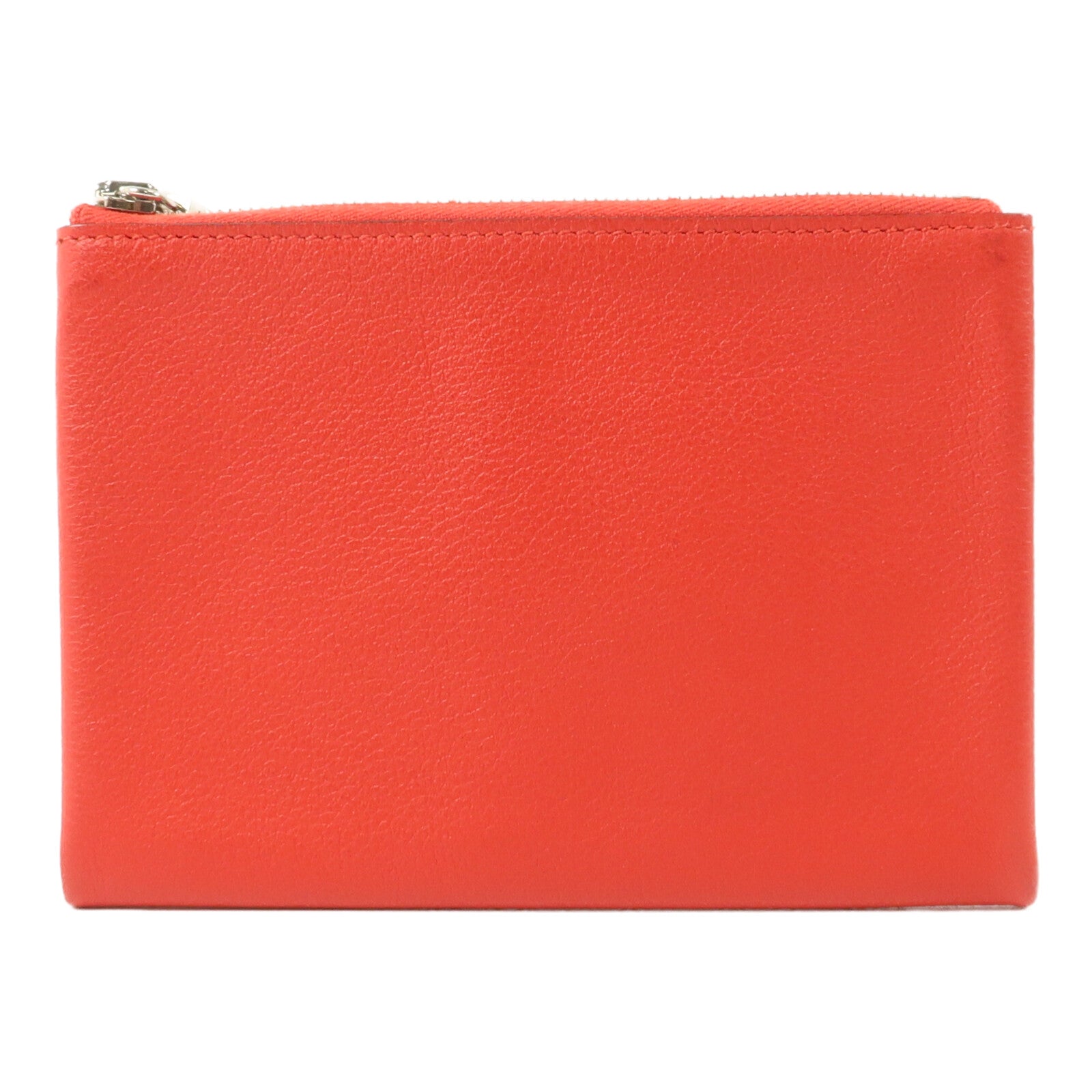 HERMES Evercolor皮革Atout Pouch 14(PM)小袋Rouge Casaque/Bleu Du Nord