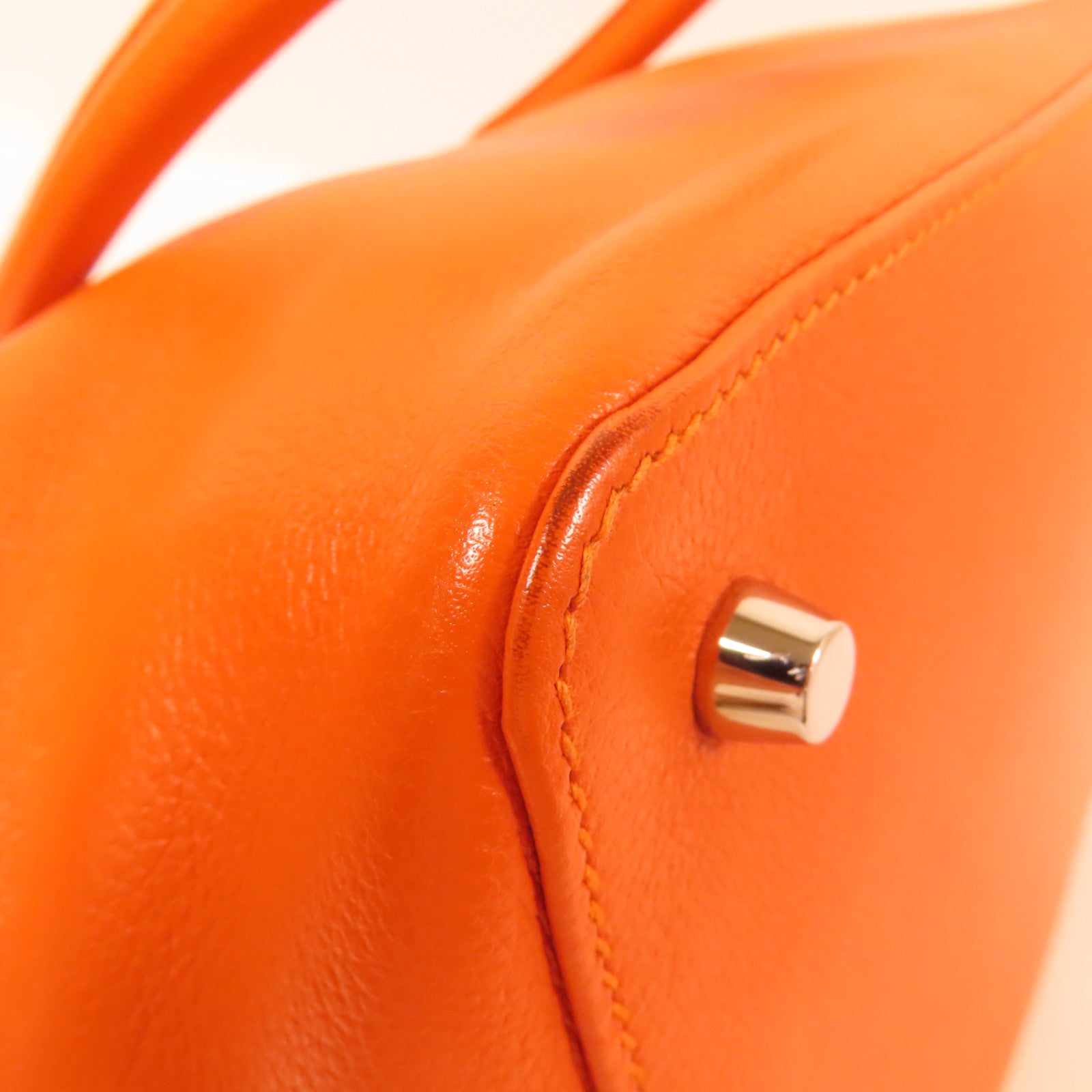 HERMES Clemence皮革Tool Box 20手挽肩背兩用袋Orange