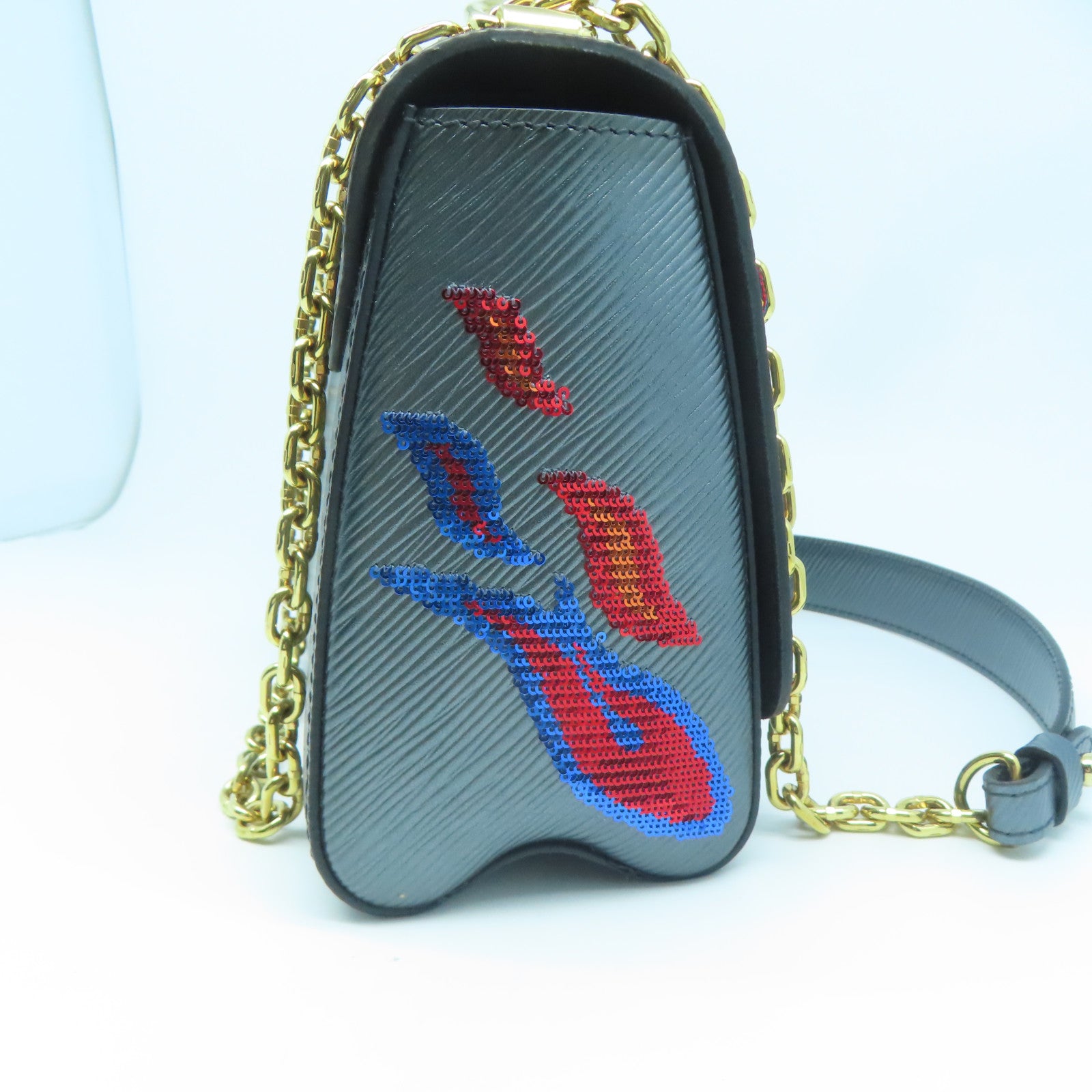 LOUIS VUITTON **【激減優惠】Epi Twist MM金扣鏈帶肩背袋灰色