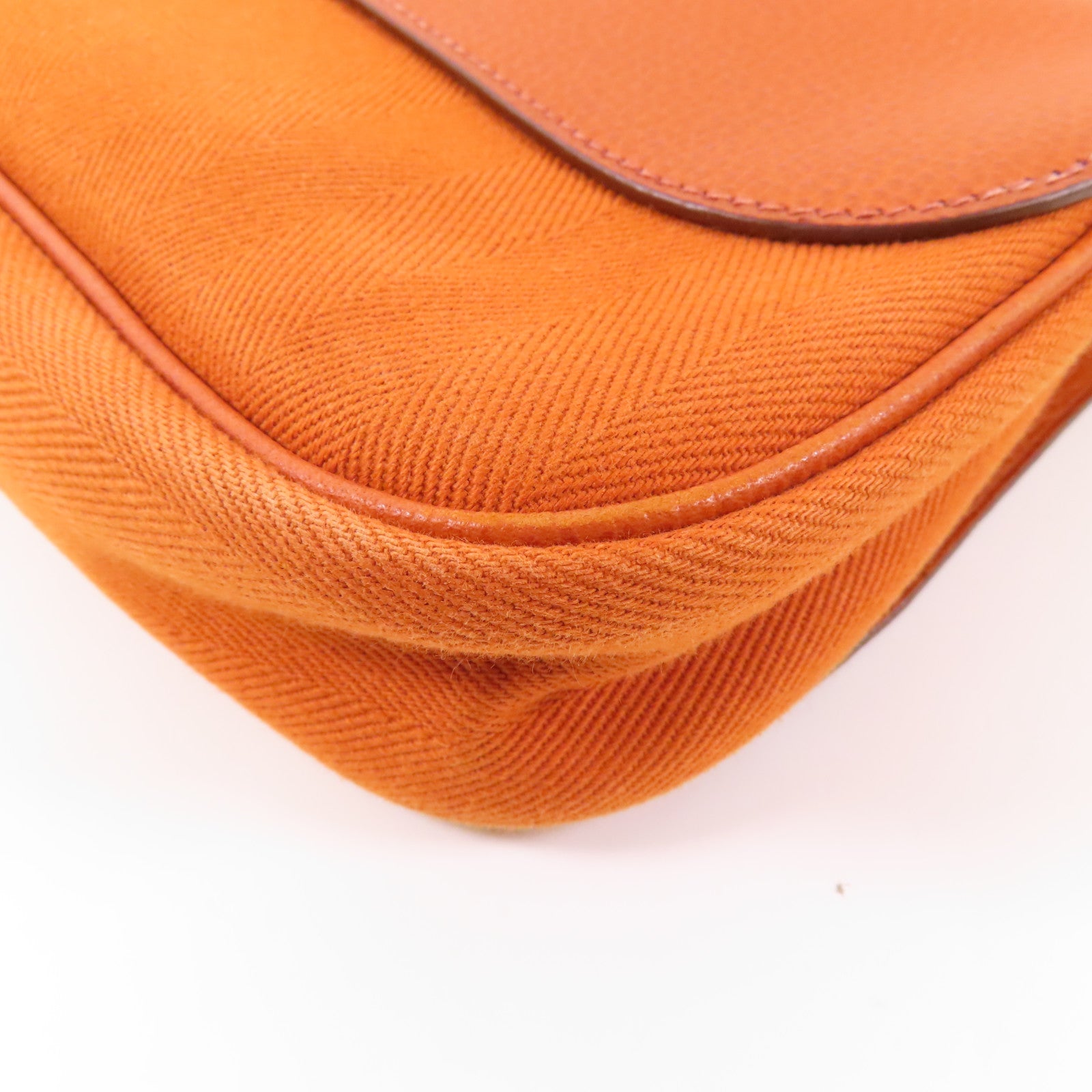 HERMES 【激減優惠】帆布/牛皮皮革Sac Colorado銀扣肩背袋