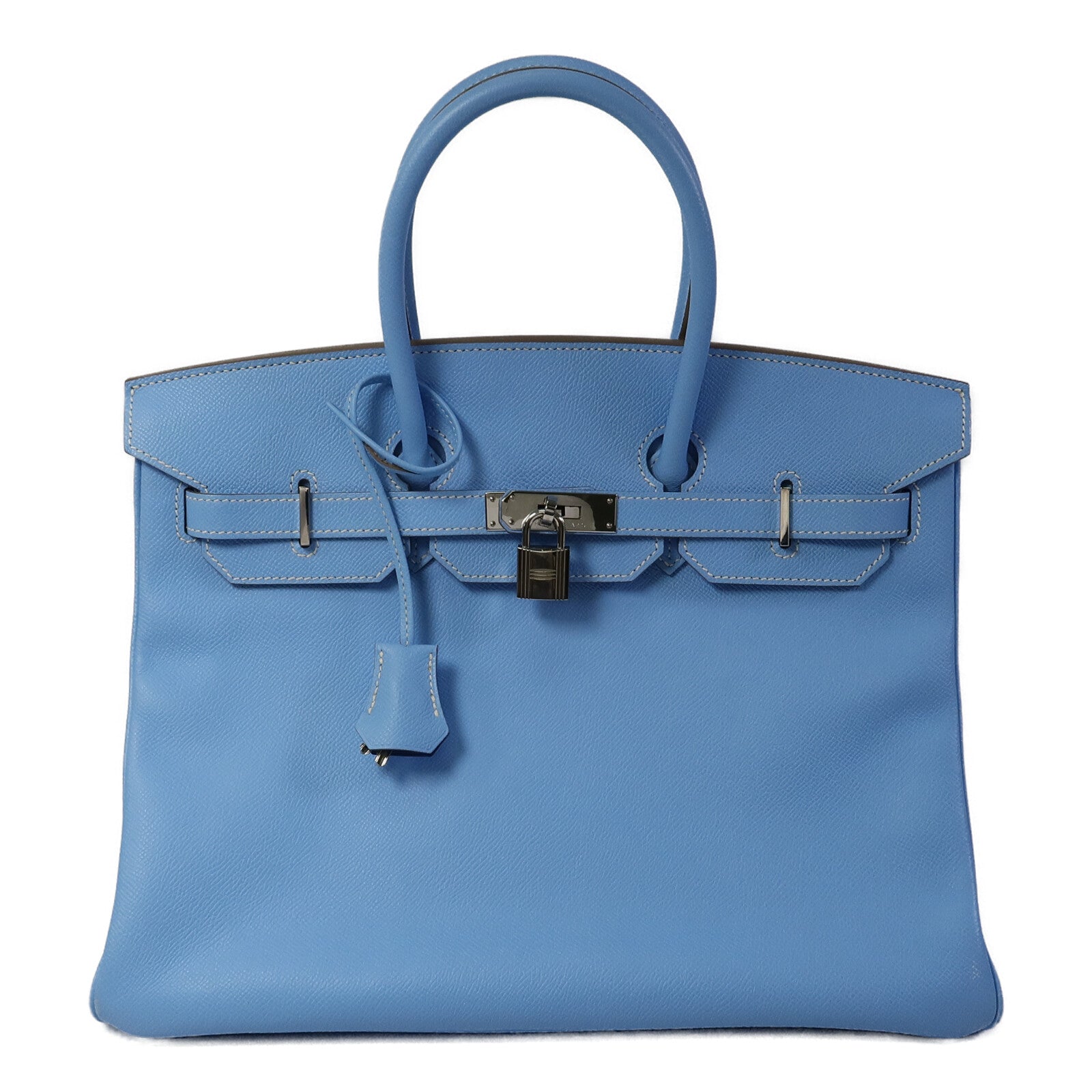 HERMES Epsom皮革Birkin 35手挽袋Celeste/Mykonos