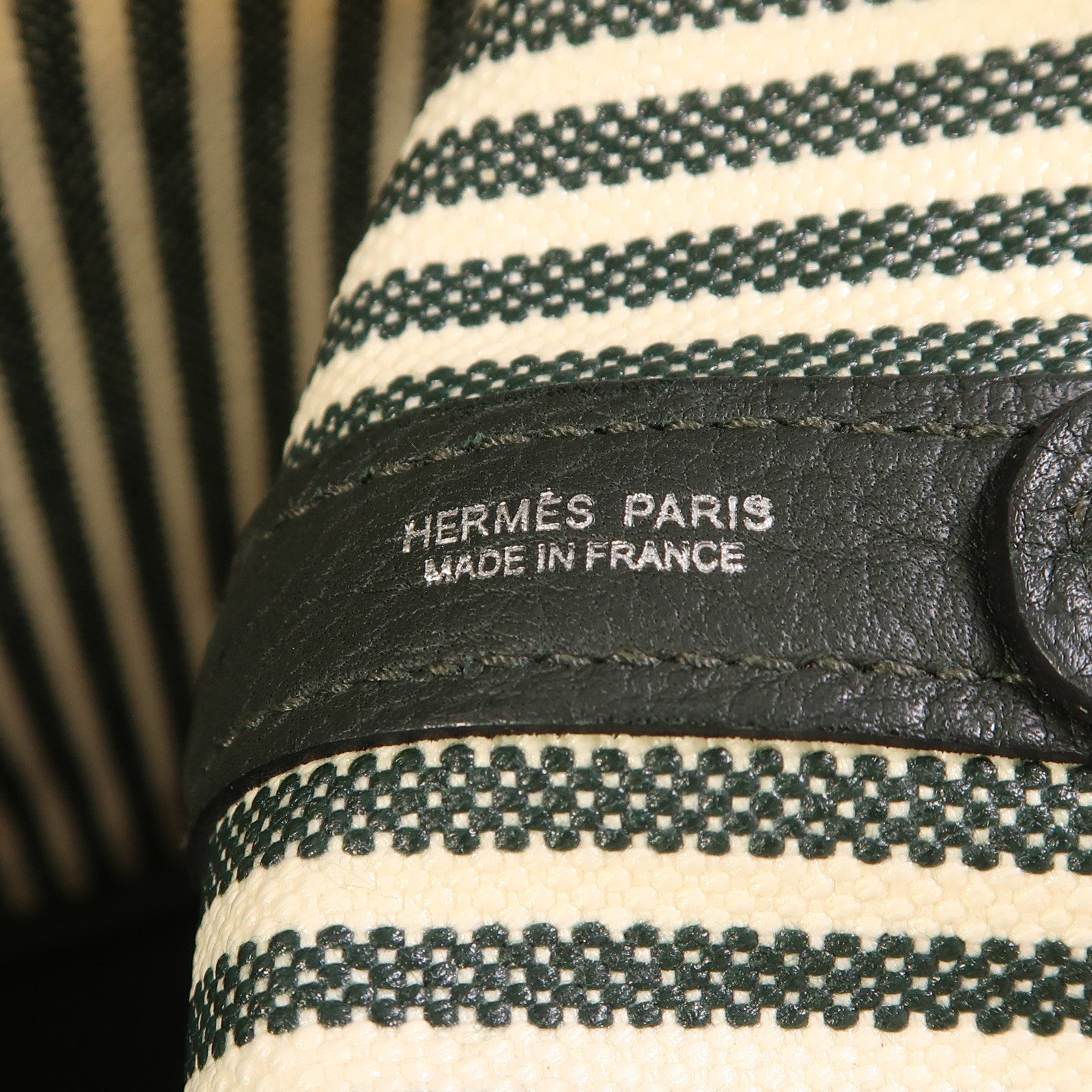 HERMES 帆布GardenParty Pocket銀扣手挽肩背兩用袋Vert Foce