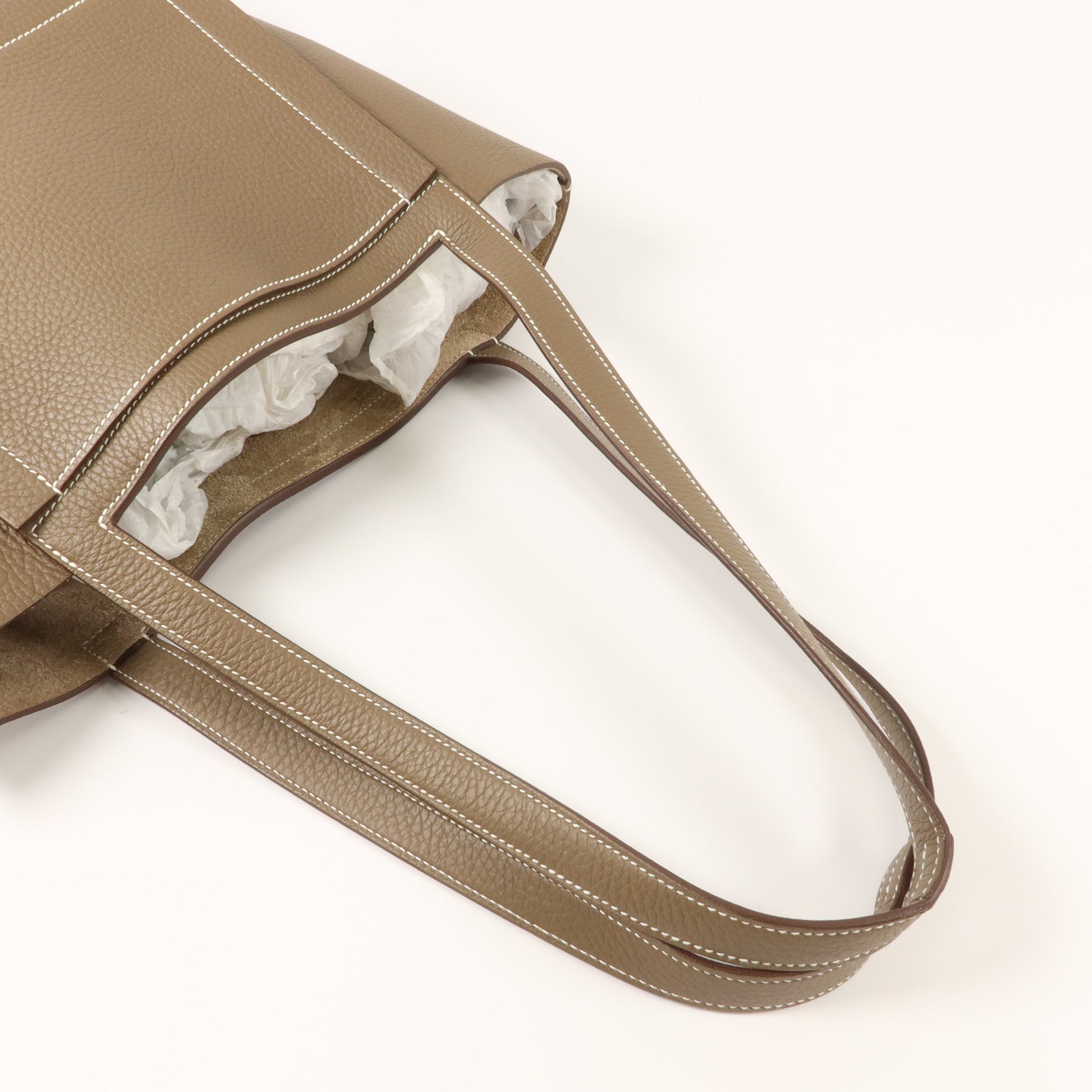 HERMES Clemence皮革Cabasellier 31肩背袋Etoupe