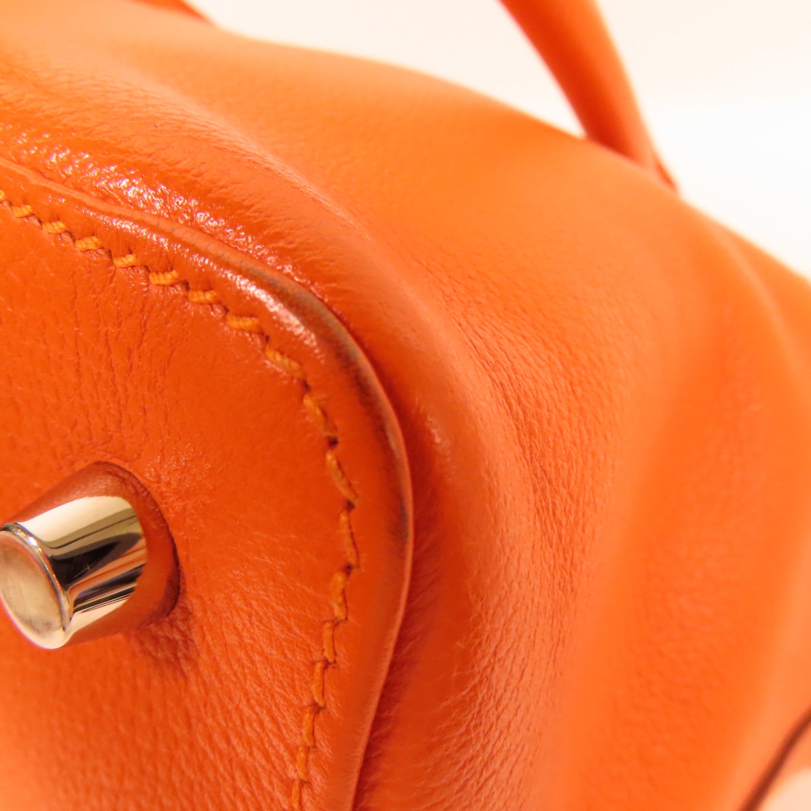 HERMES Clemence皮革Tool Box 20手挽肩背兩用袋Orange